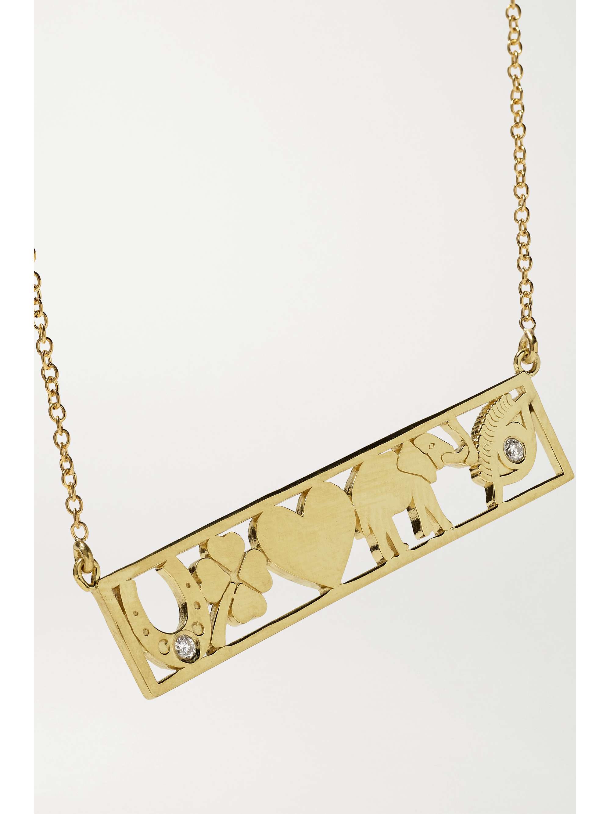 JENNIFER MEYER Good Luck 18-karat gold diamond necklace