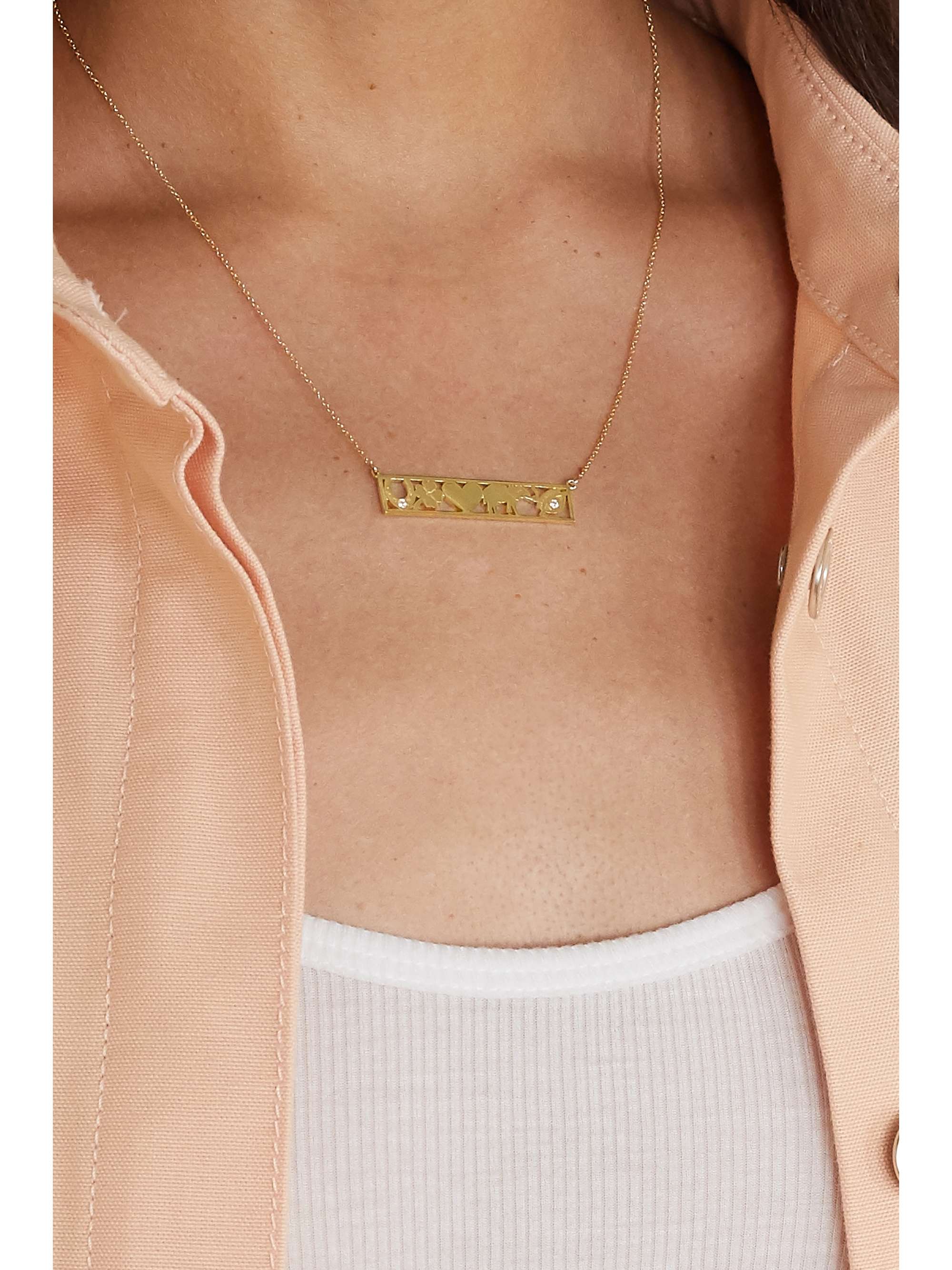 JENNIFER MEYER Good Luck 18-karat gold diamond necklace