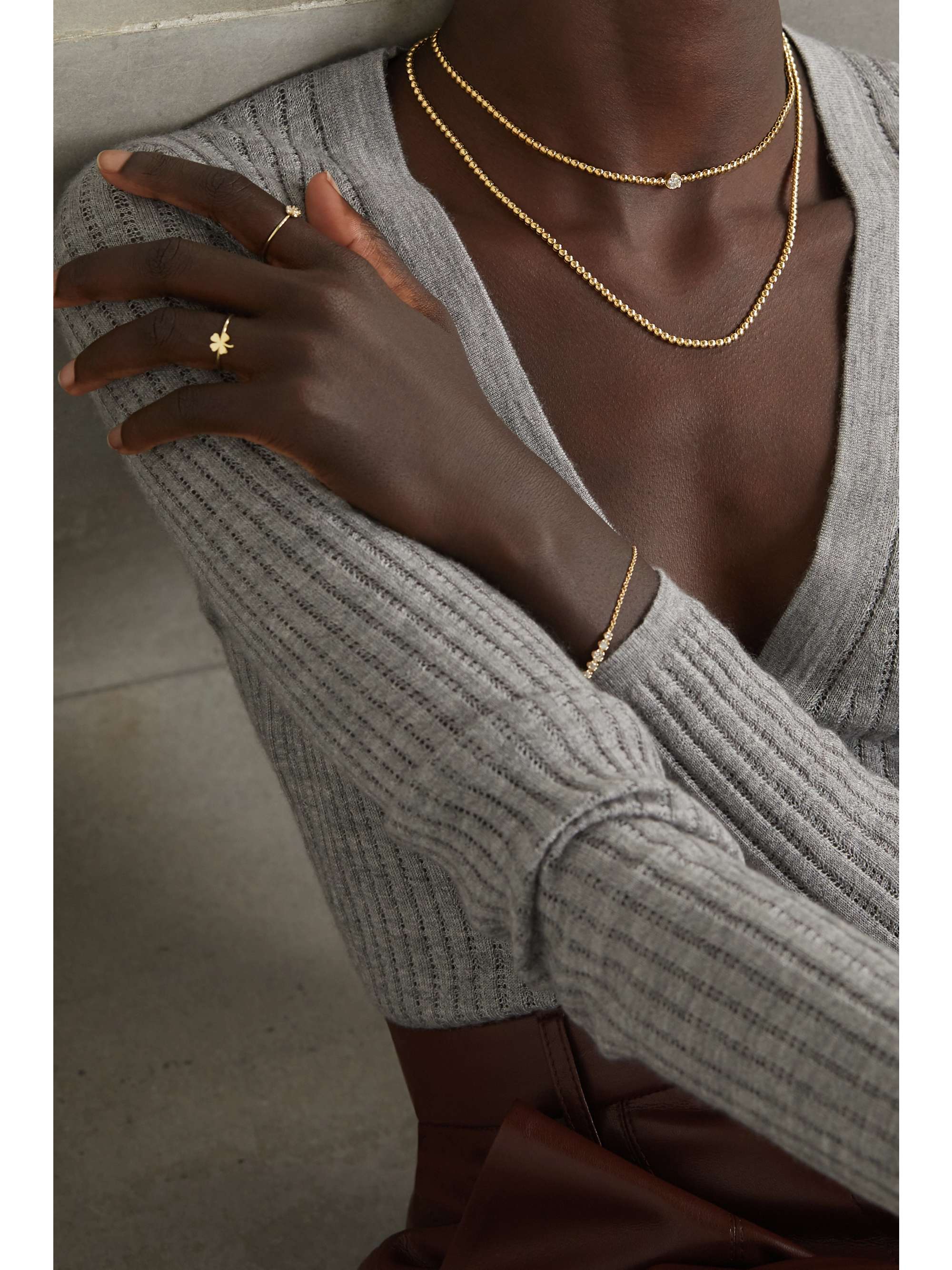 JENNIFER MEYER Hammered 18-karat gold necklace | NET-A-PORTER