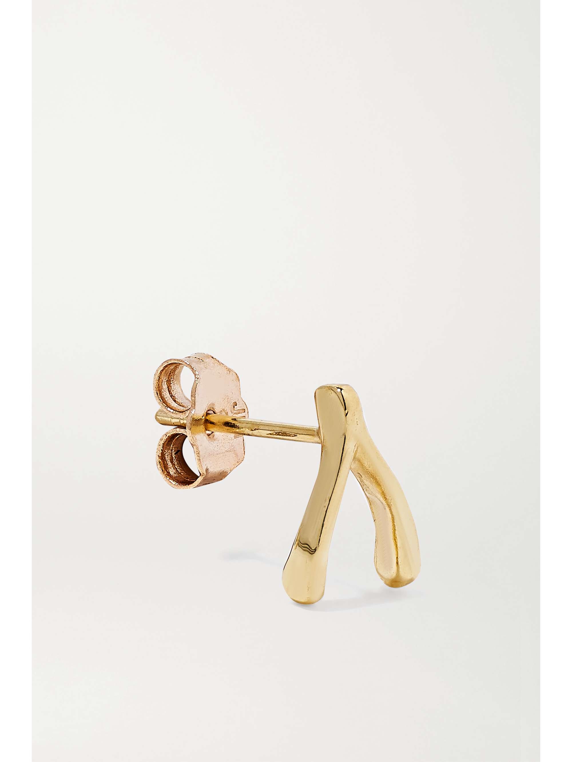 JENNIFER MEYER Mini Wishbone 18-karat gold diamond earrings