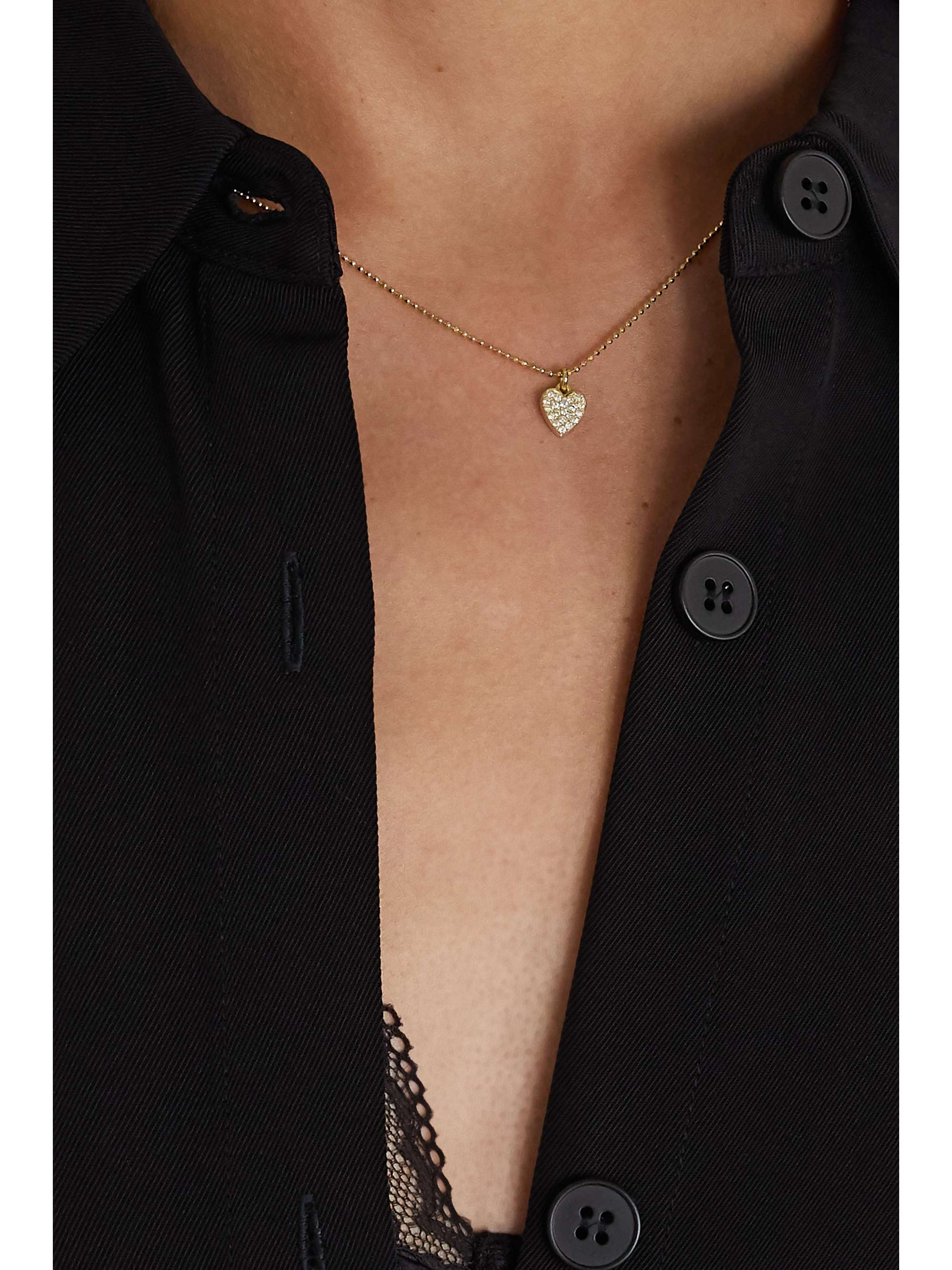 JENNIFER MEYER Heart 18-karat gold diamond necklace