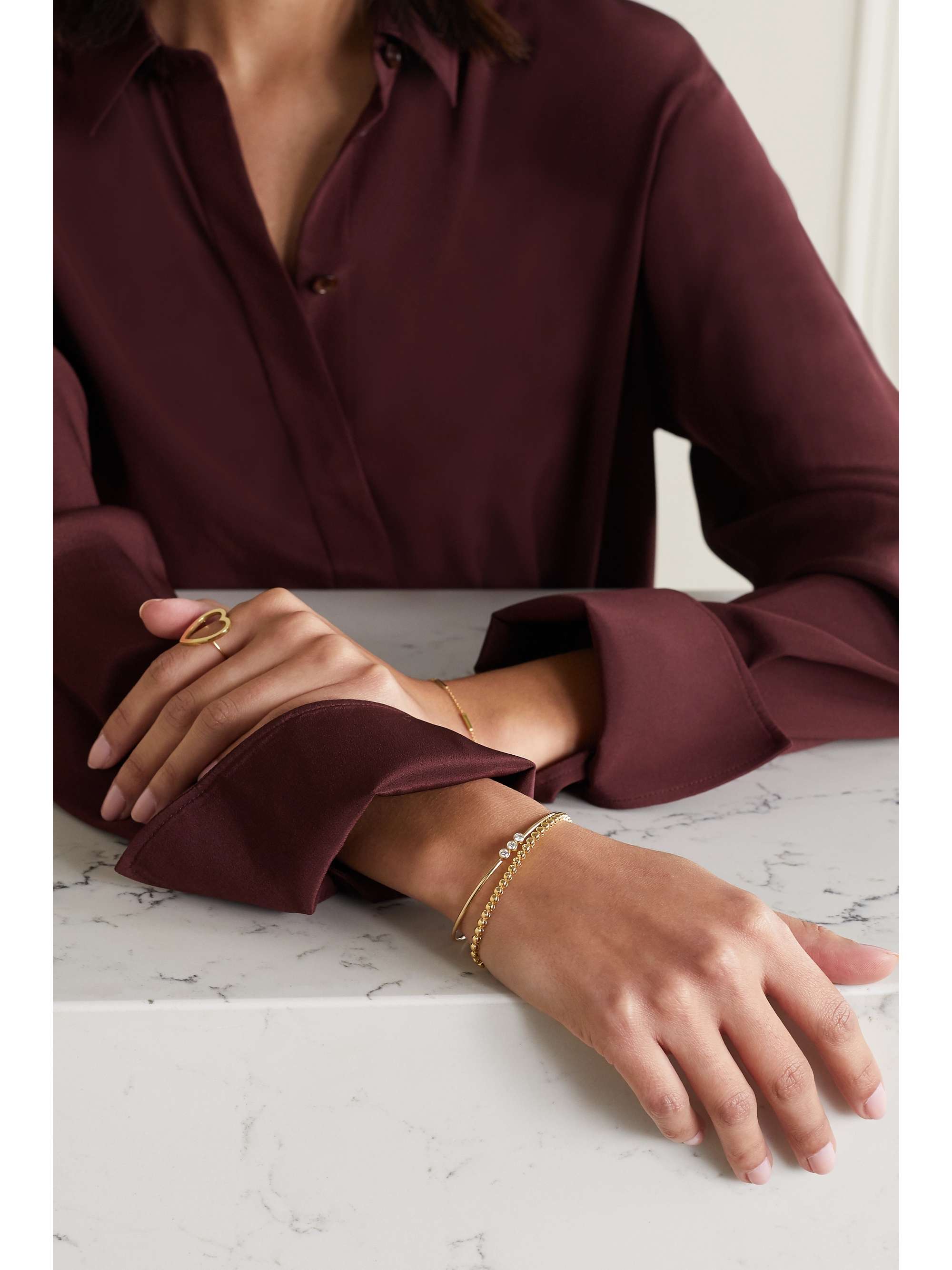 JENNIFER MEYER 18-karat gold diamond cuff