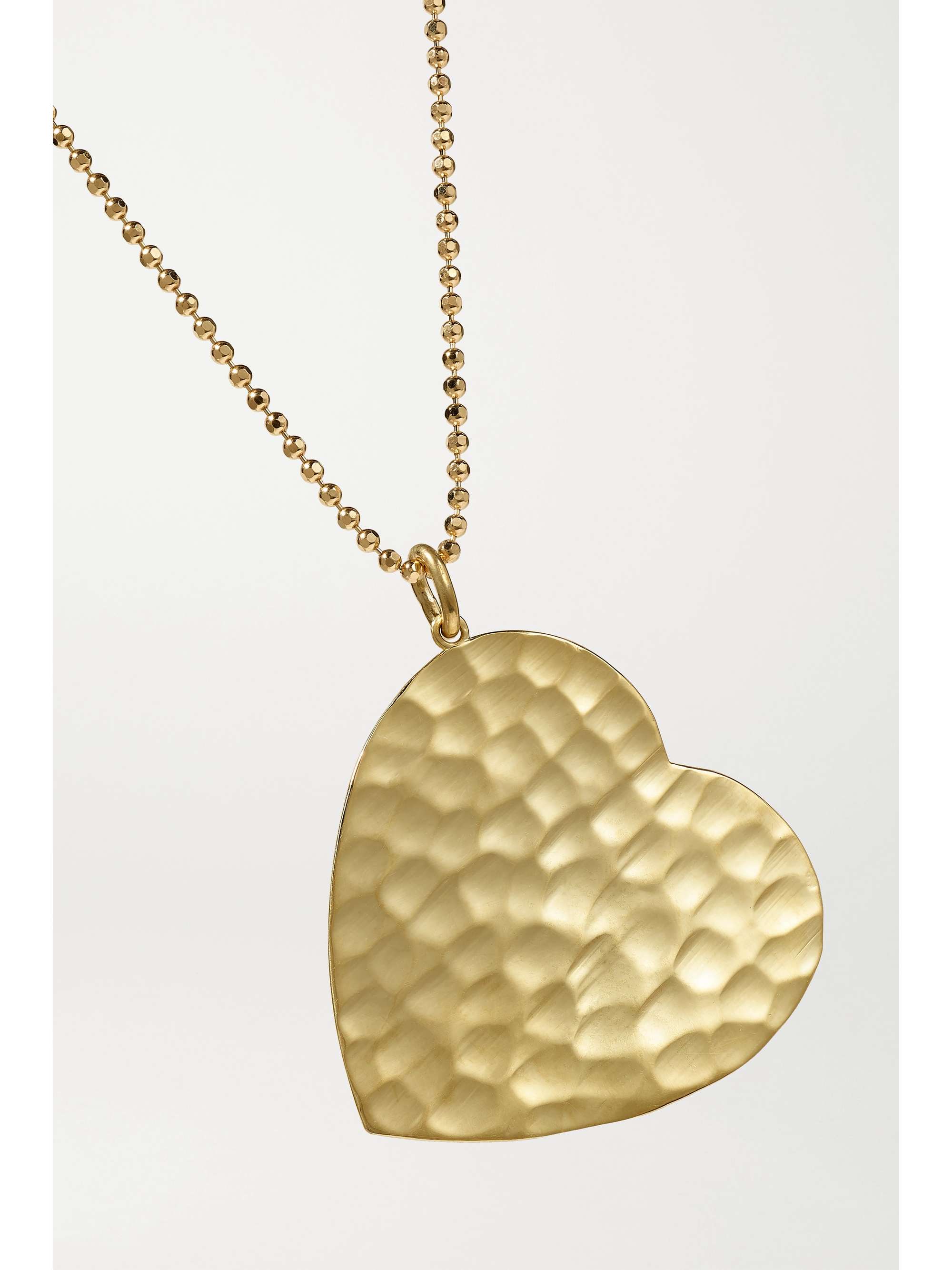 JENNIFER MEYER Large Hammered Heart 18-karat gold necklace