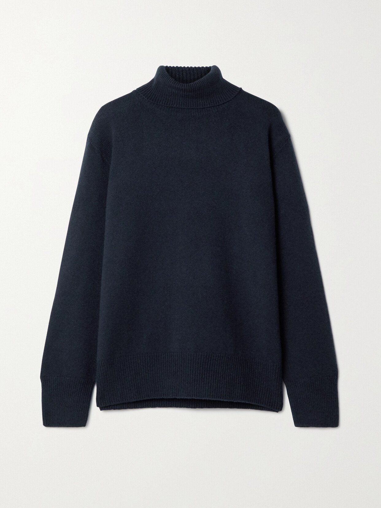 Shop The Row Stepny Oversized Wool And Cashmere-blend Turtleneck Sweater In Midnight Blue