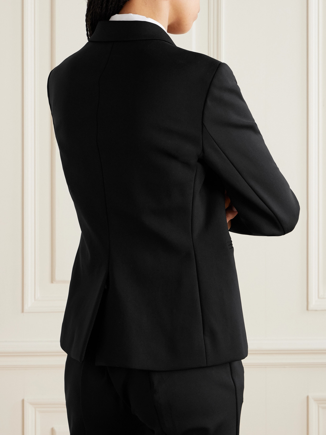 The Row Brentwood Stretch-ponte Blazer In Black