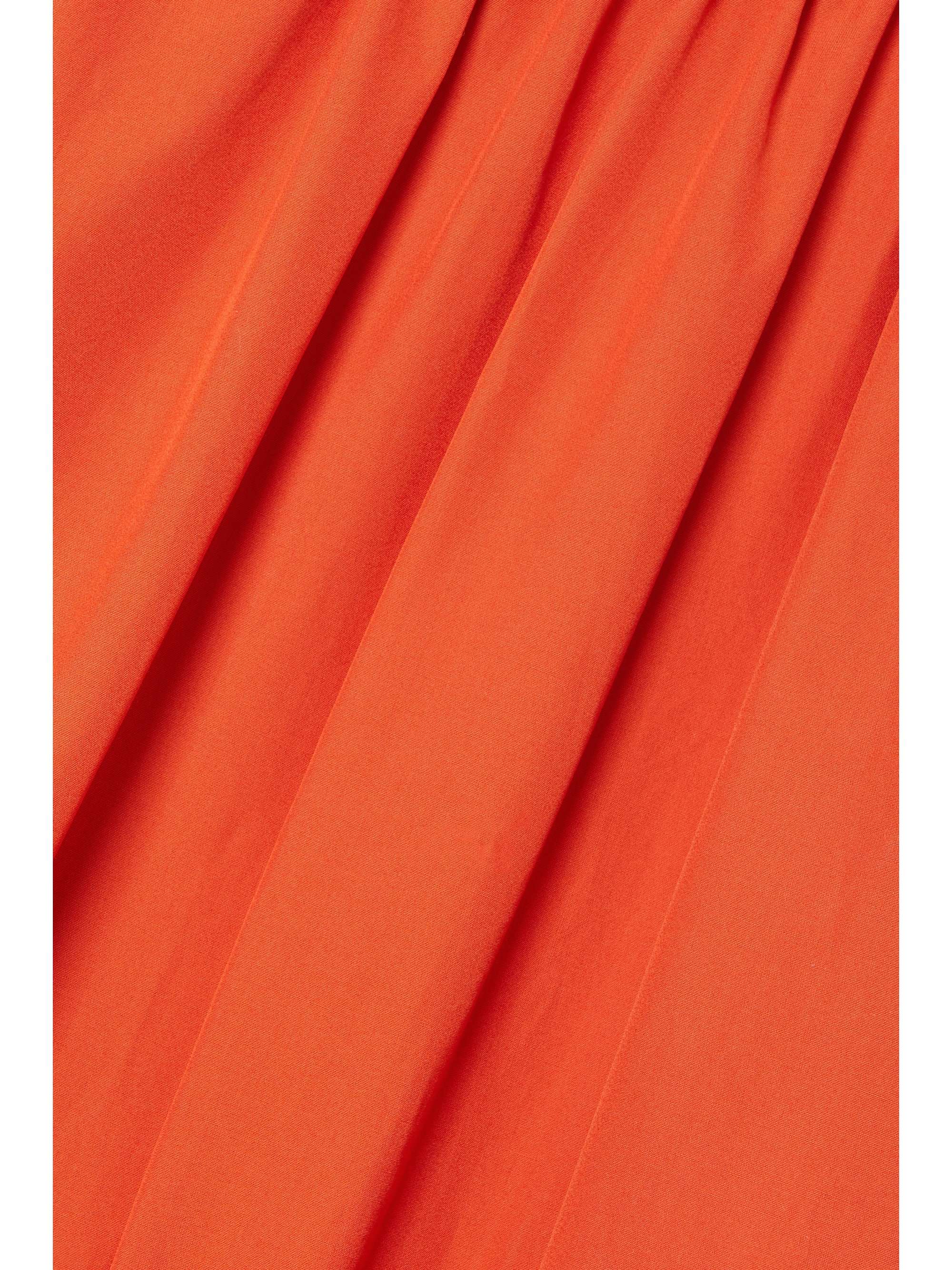 MAX MARA Kren tiered paneled cotton-poplin and jersey midi dress