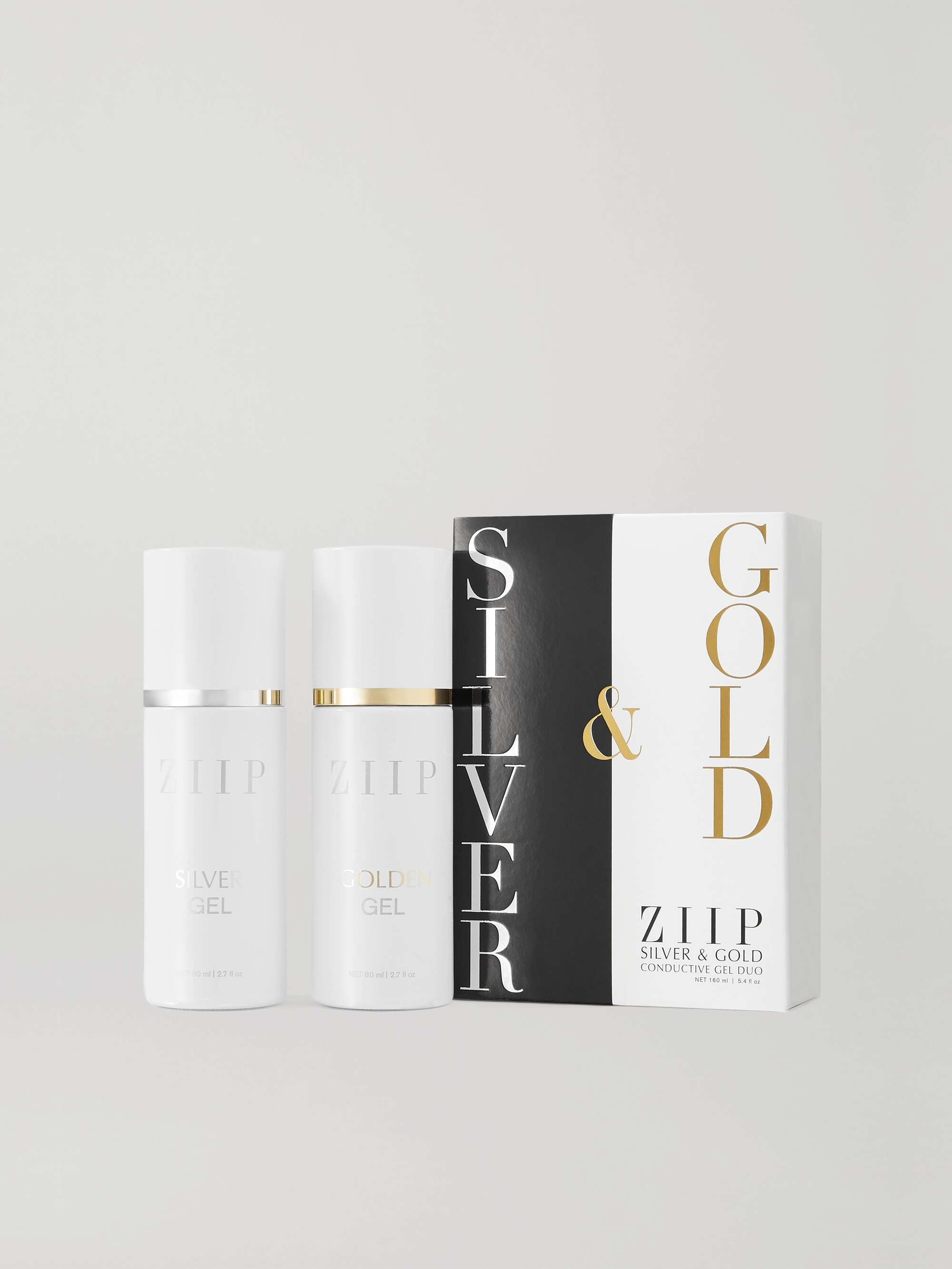 ZIIP BEAUTY Silver & Golden Conductive Gel Duo, 2 x 80ml
