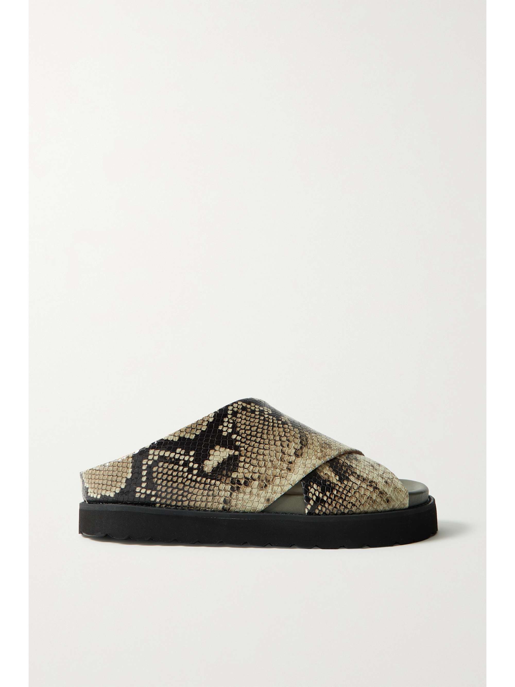 snake effect leather platform trainers