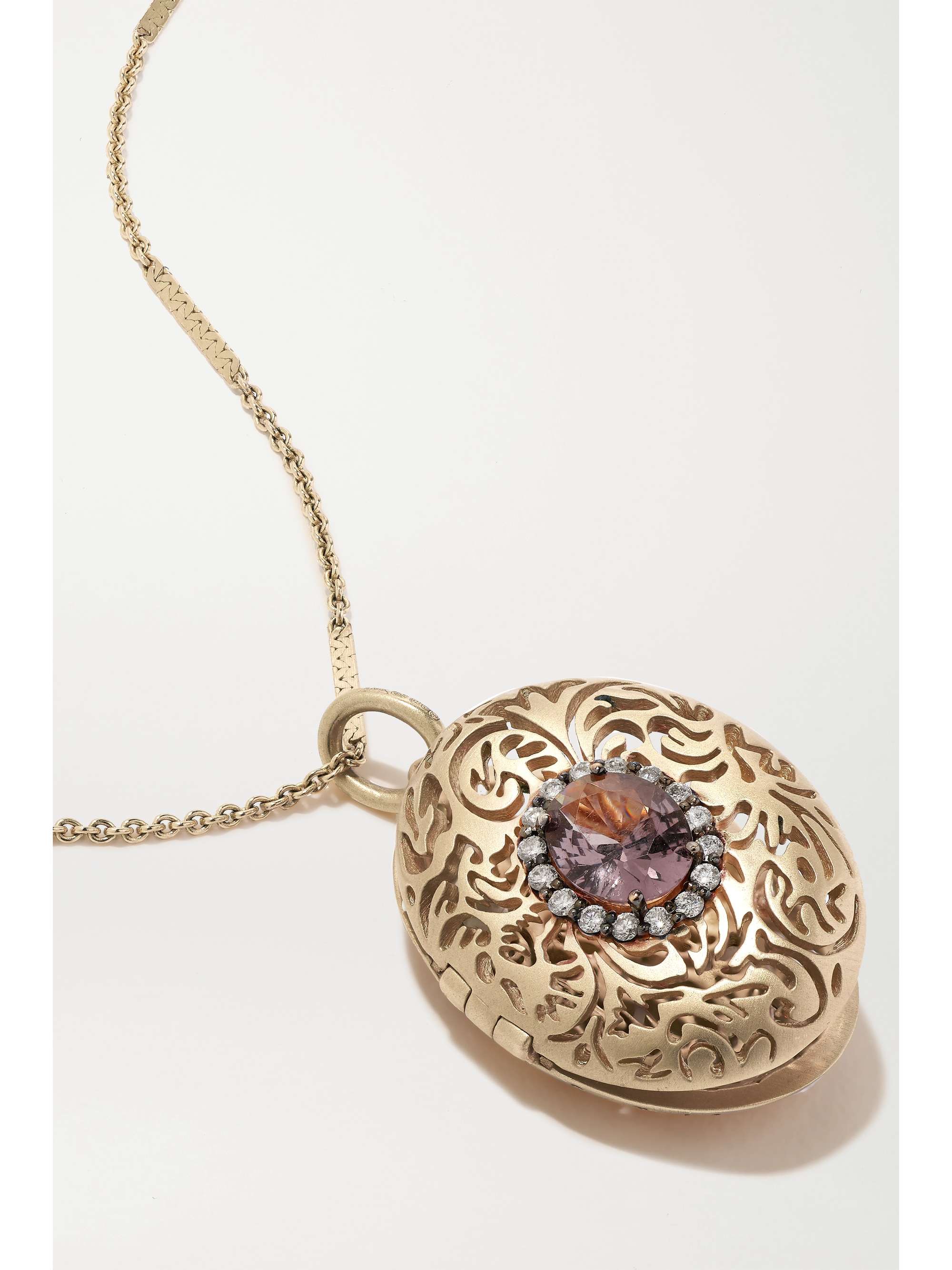 LARKSPUR & HAWK Illustrated Arbor Eyelet Aromatic 14-karat gold, spinel and diamond necklace