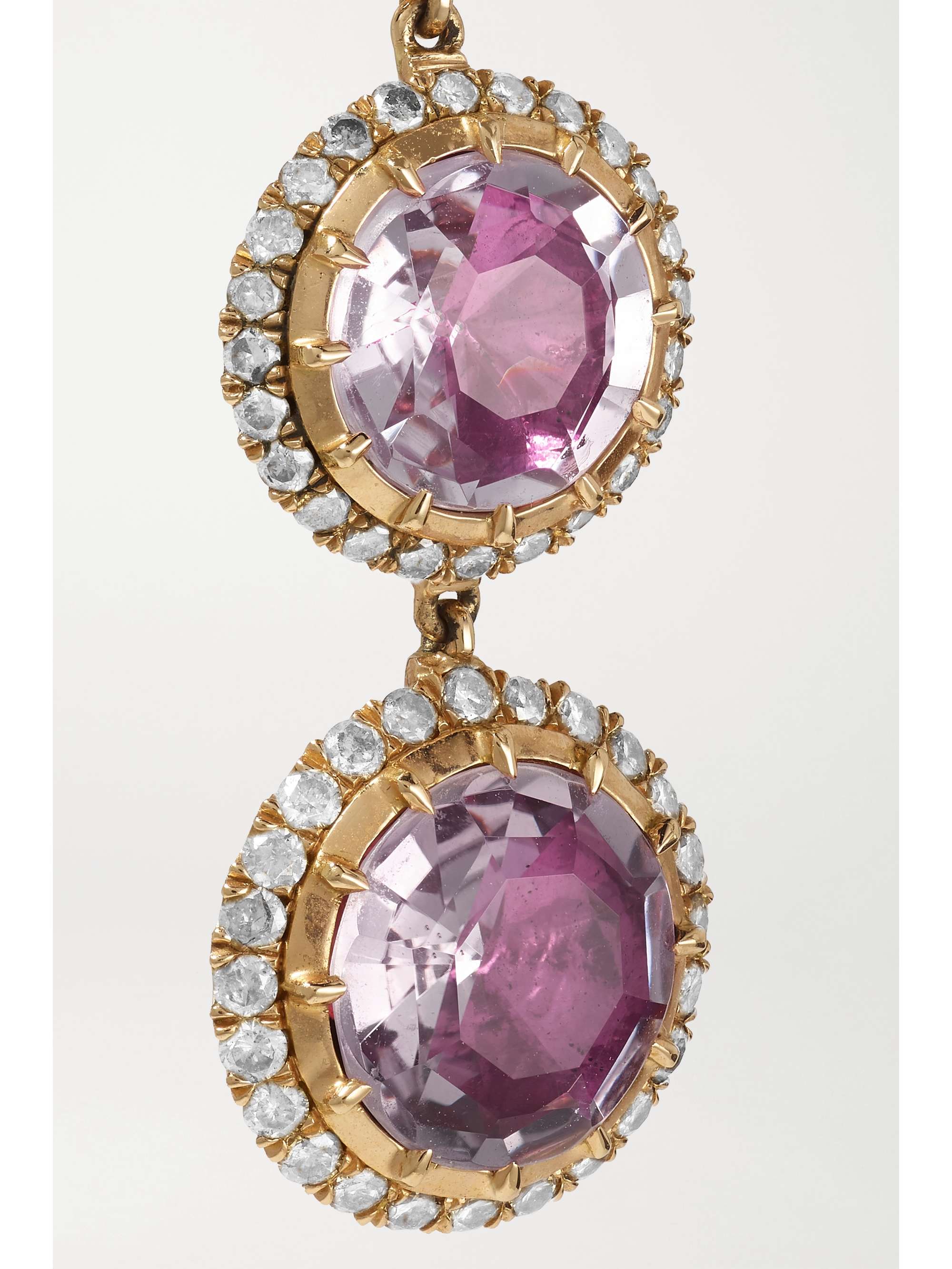 LARKSPUR & HAWK Illustrated 18-karat rose gold amethyst and diamond earrings