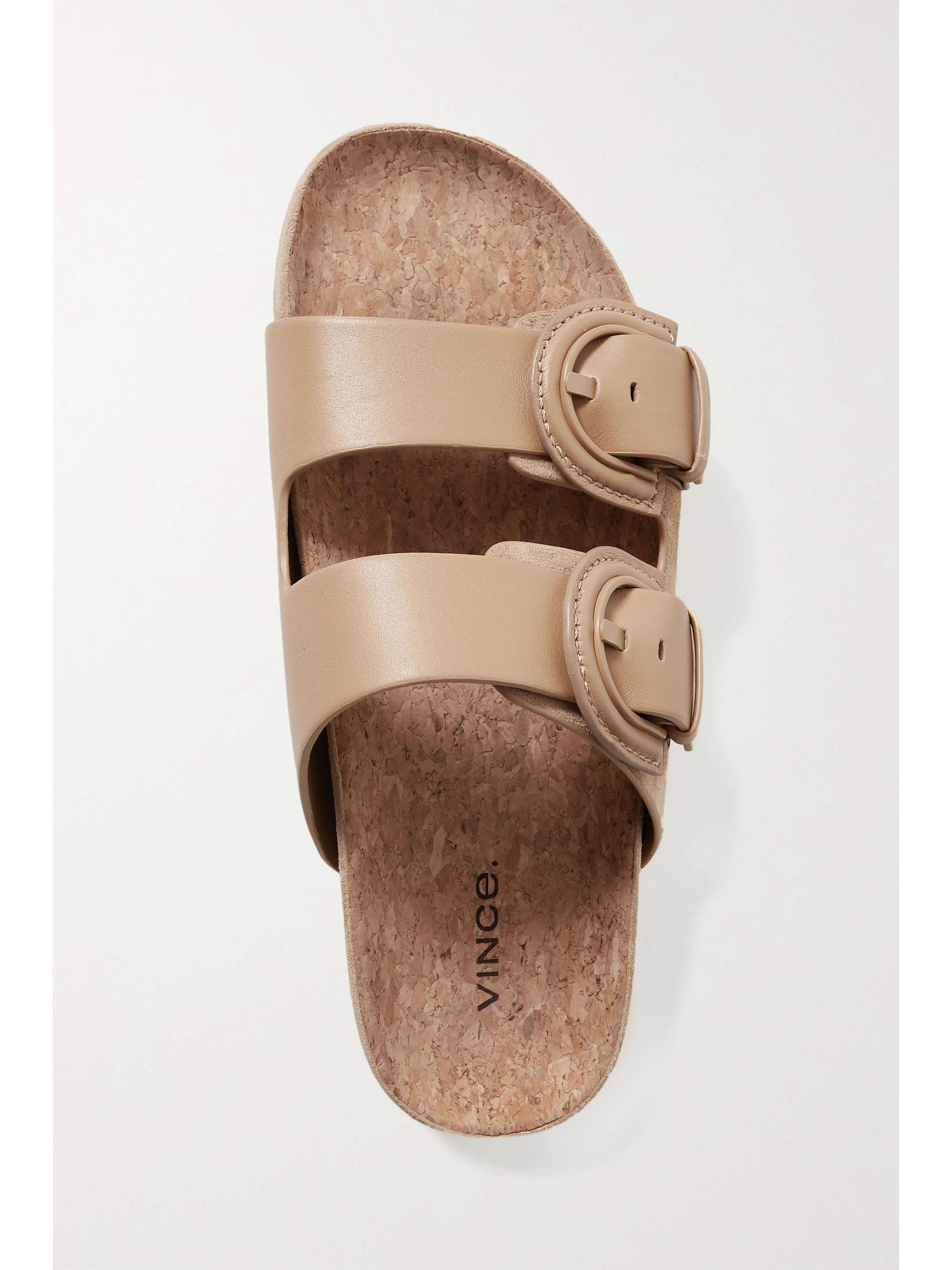 Beige Glyn leather and suede slides | VINCE | NET-A-PORTER