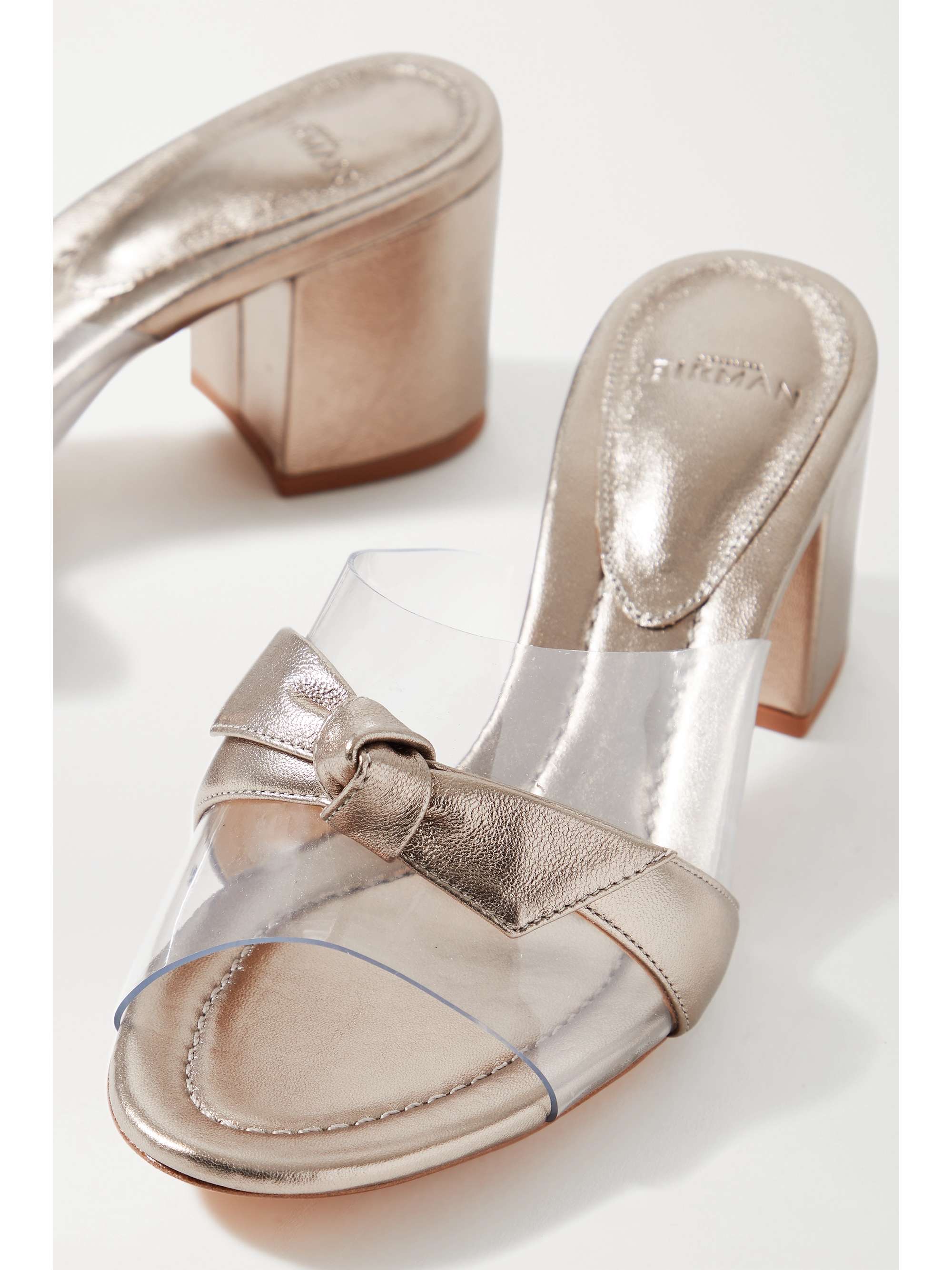 ALEXANDRE BIRMAN Clarita PVC and metallic leather mules