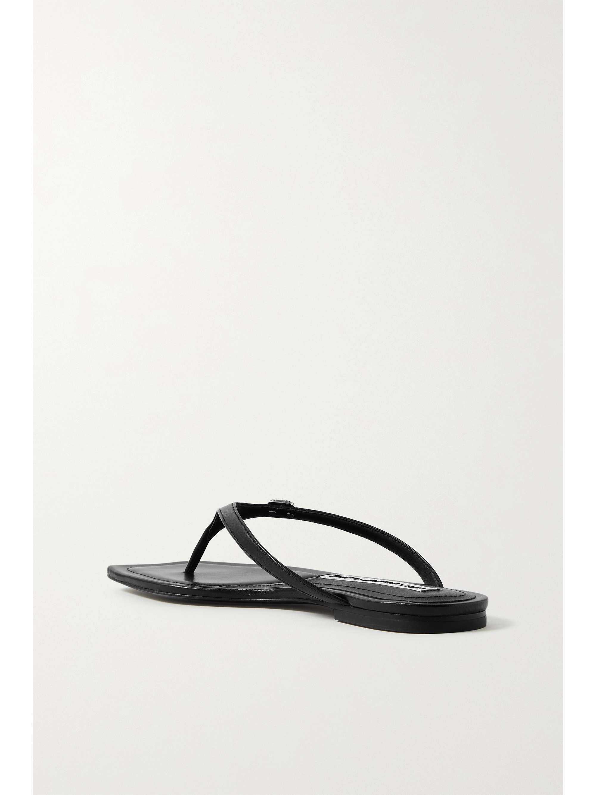 ALEXANDER WANG Ivy crystal-embellished leather flip flops
