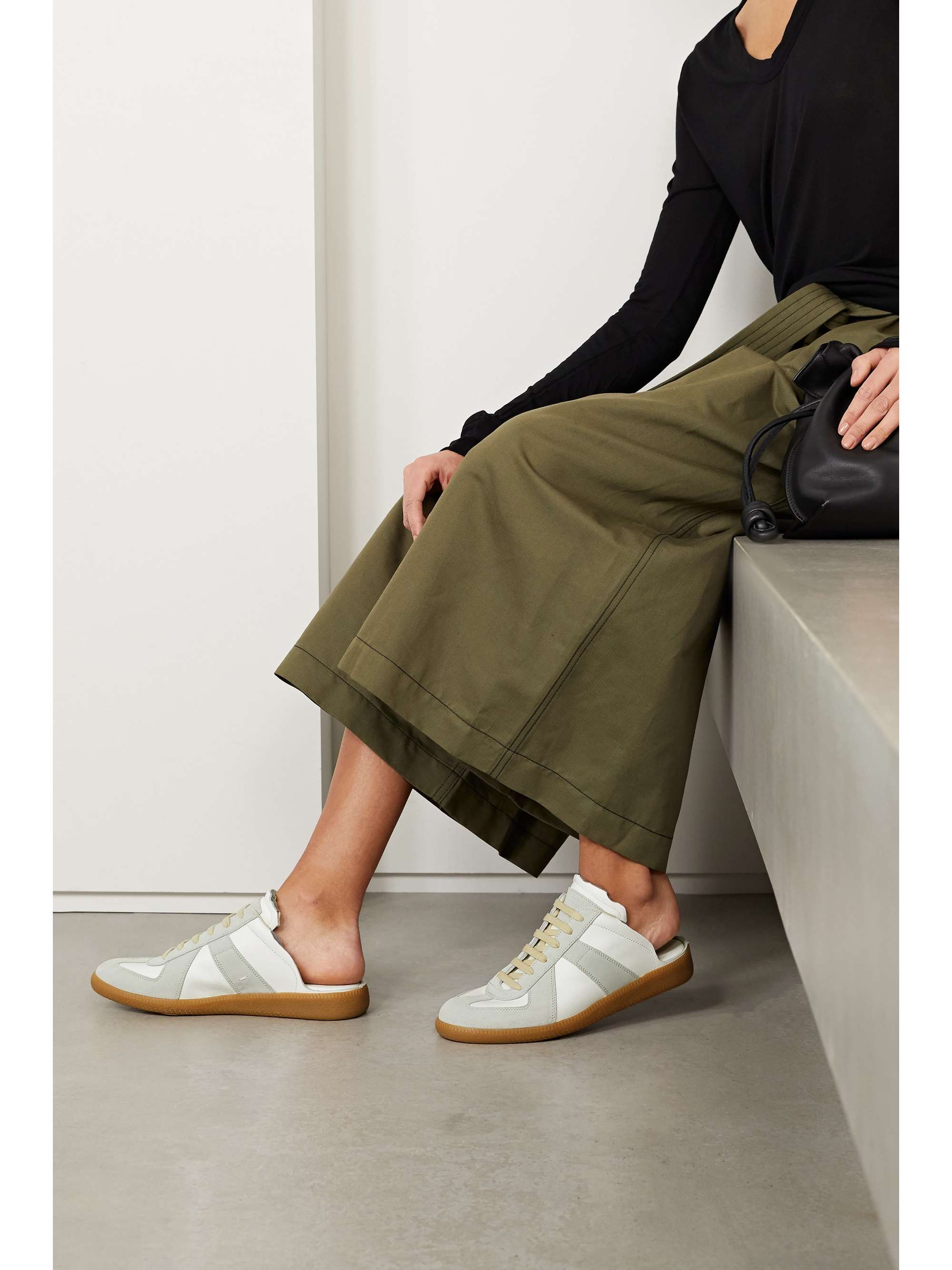 MAISON MARGIELA Replica leather and suede sneakers