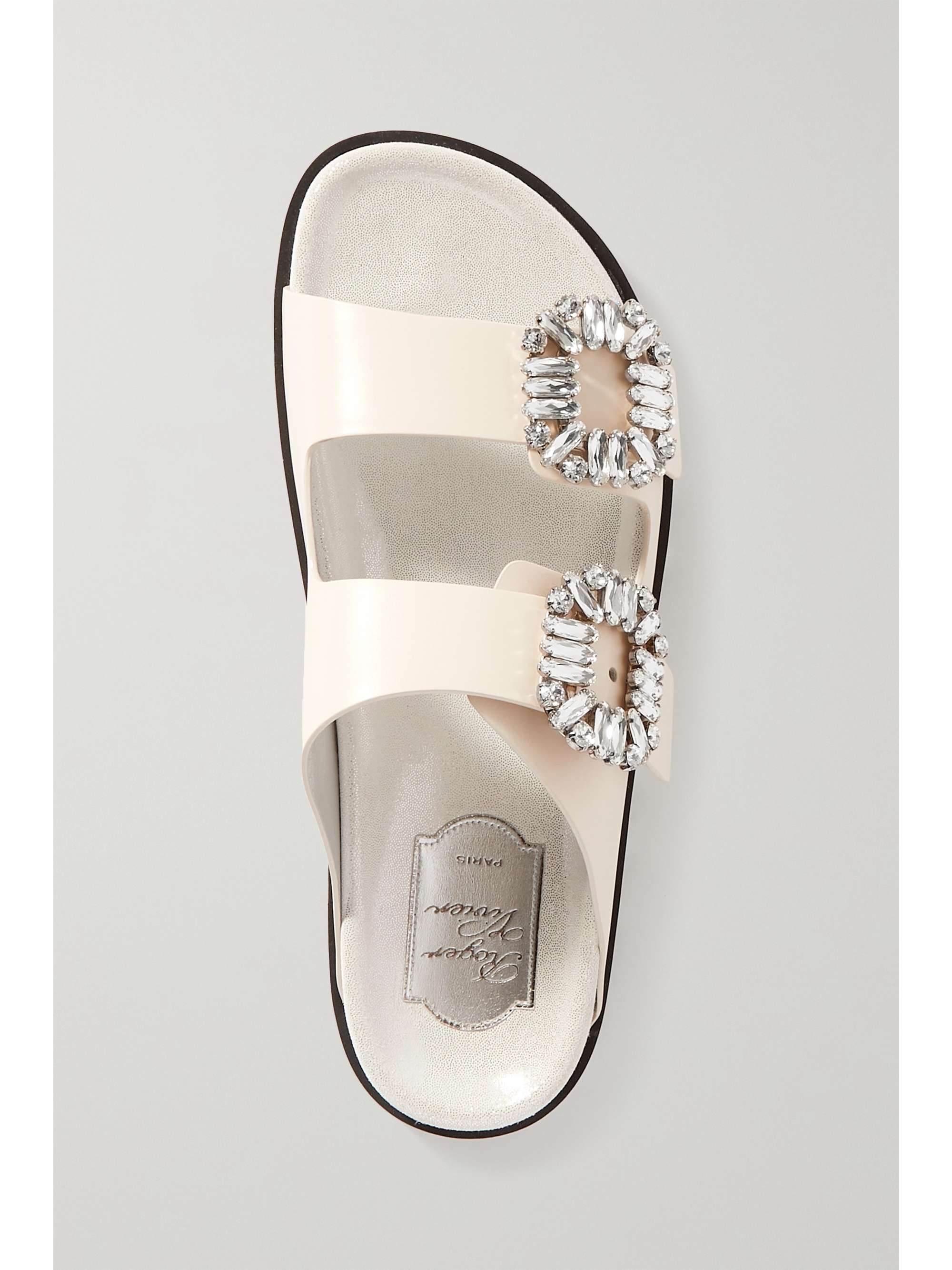 ROGER VIVIER Slidy Viv crystal-embellished shearling slides
