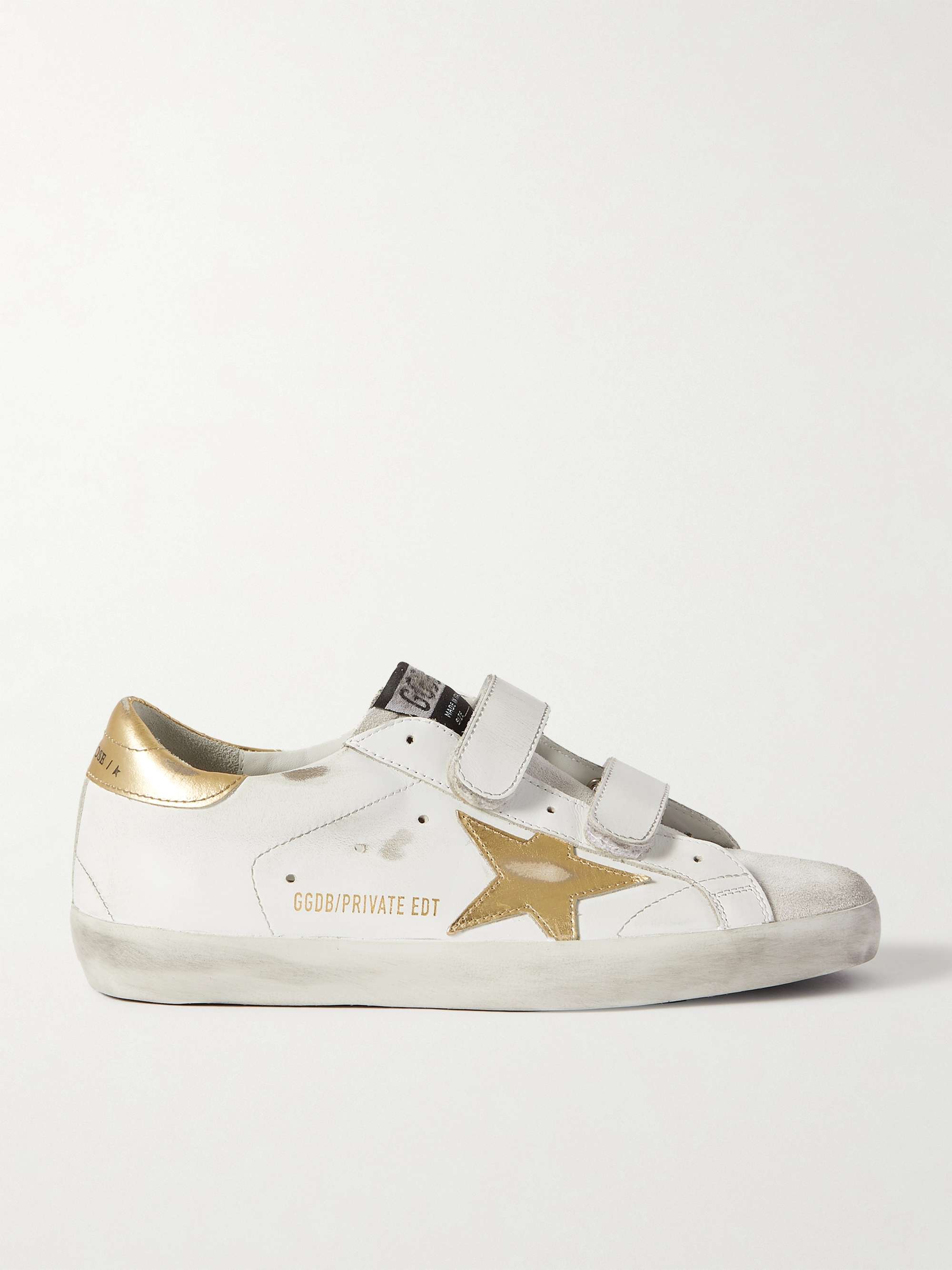 GOOSE Old School distressed leather sneakers | NET-A-PORTER