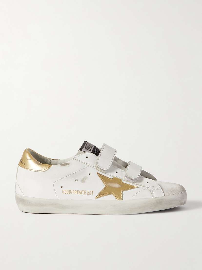 Golden Goose Old School Distressed Leather Sneakers
