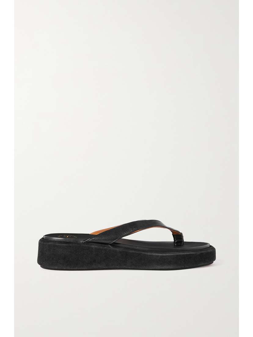 ATP Atelier Roseo Leather And Suede Platform Sandals