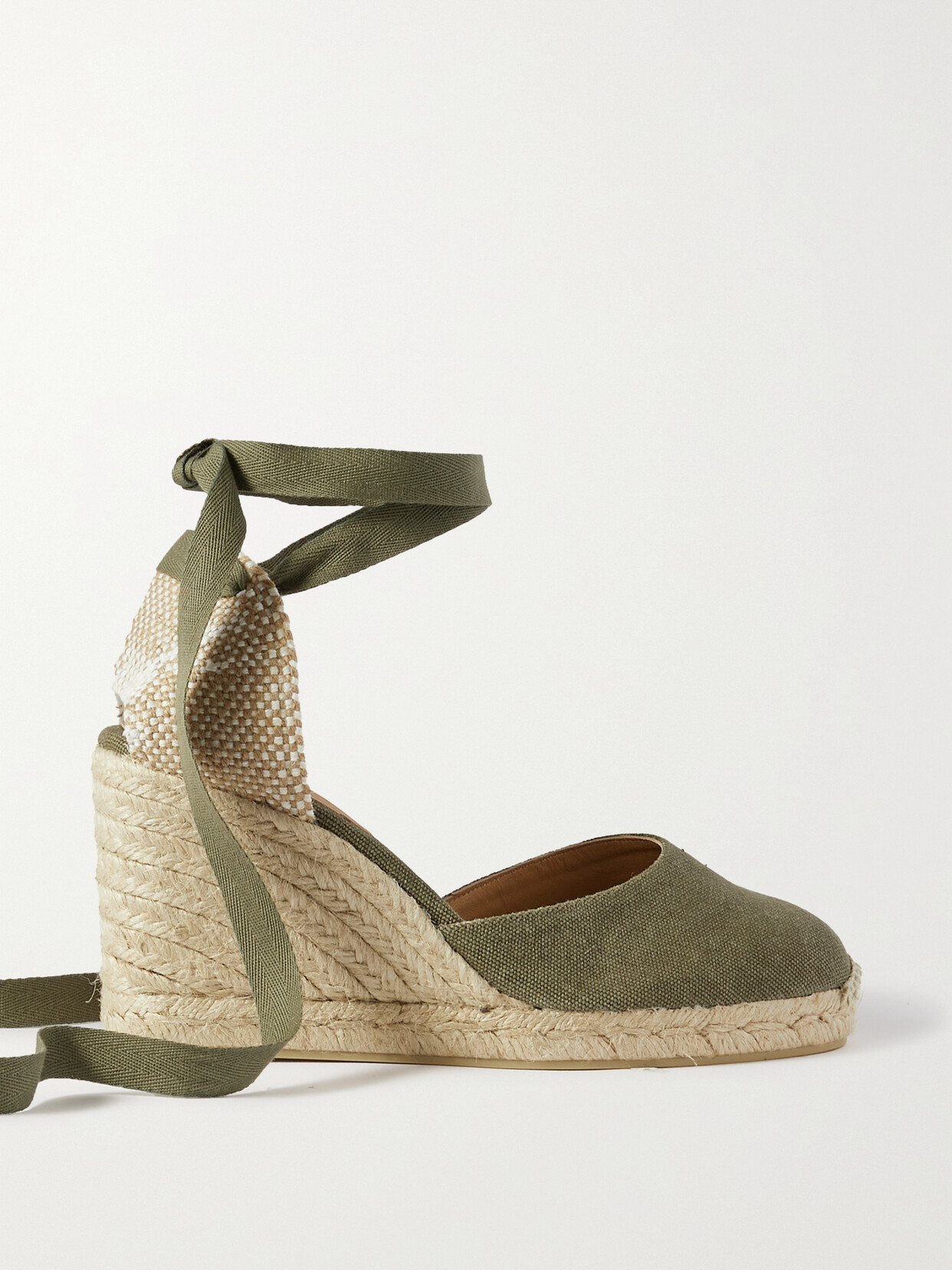 Castañer - + Net Sustain Carina 80 Canvas Wedge Espadrilles - Green