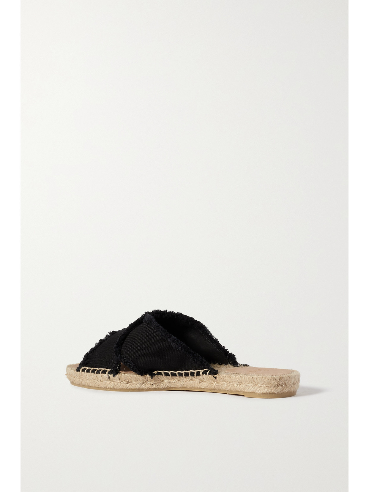 Castaã±er + Net Sustain Palmera Frayed Canvas Espadrille Slides In Black
