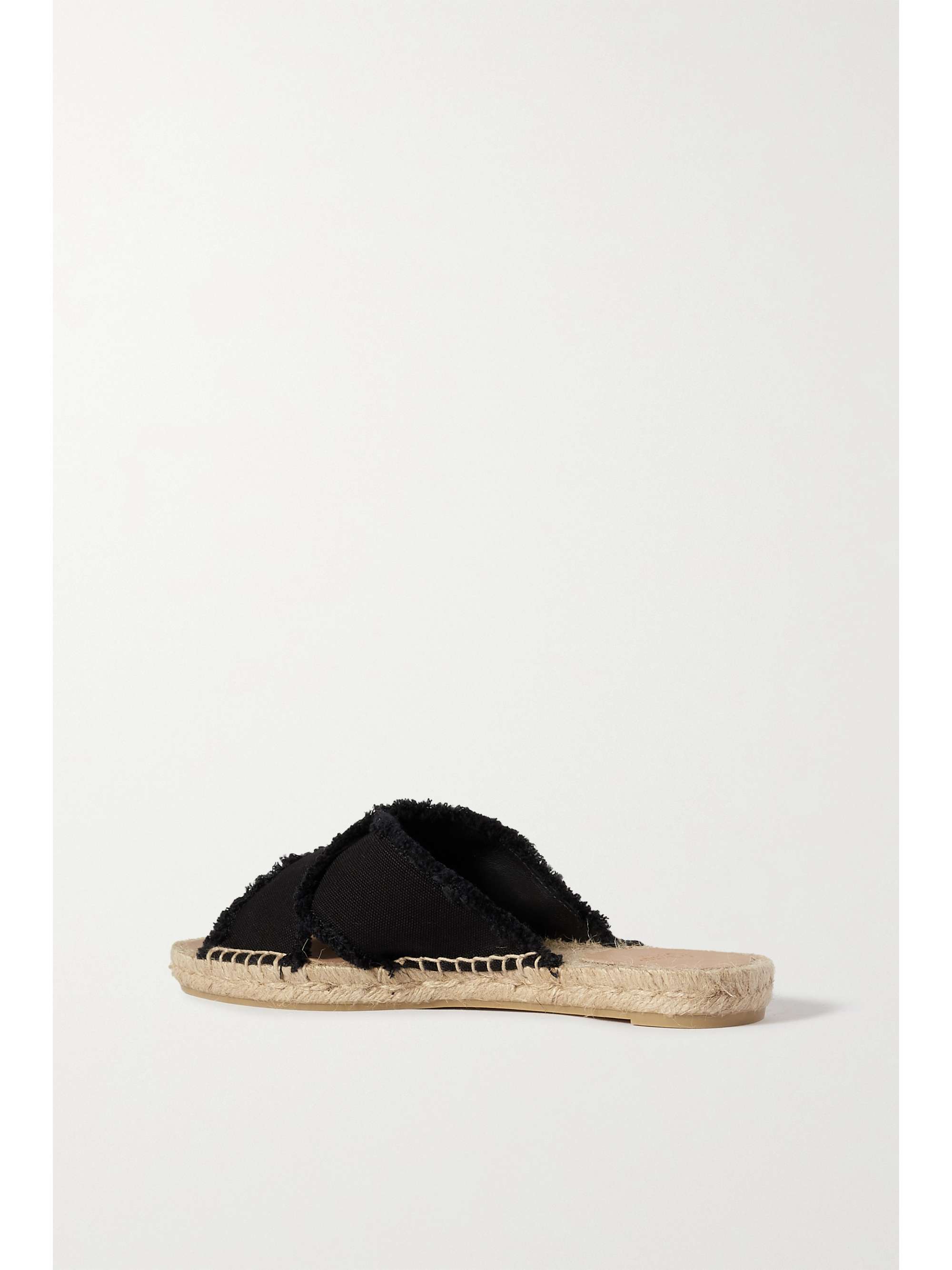 CASTAÑER + NET SUSTAIN Palmera frayed canvas espadrille slides