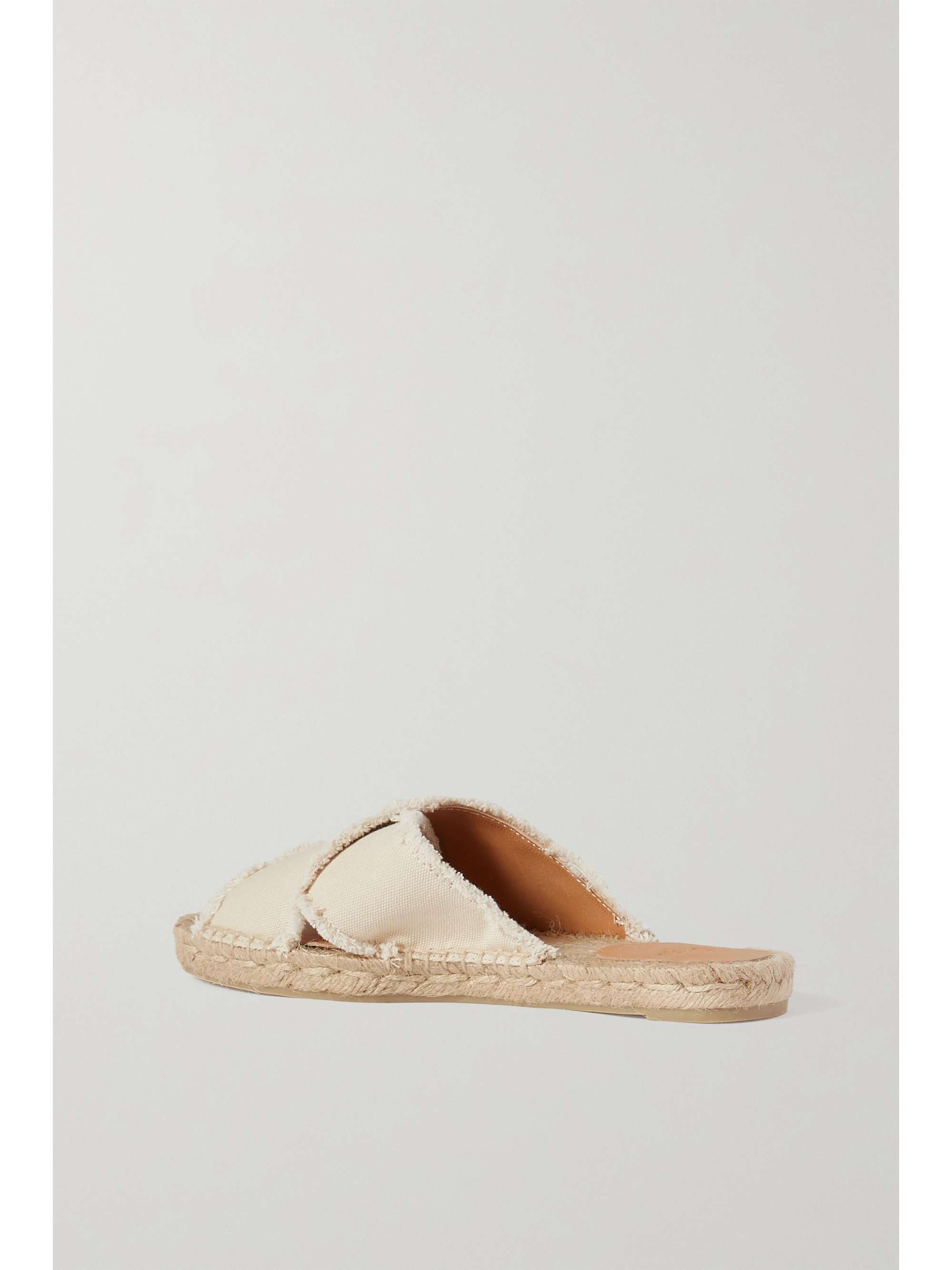CASTAÑER + NET SUSTAIN Palmera frayed canvas espadrille slides