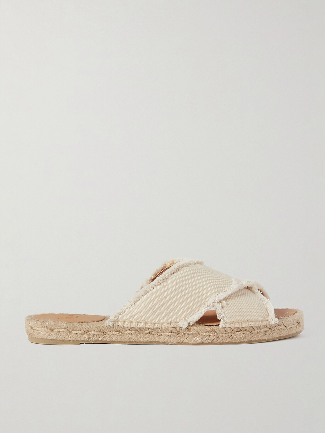 Castañer - + Net Sustain Palmera Frayed Canvas Espadrille Slides - Cream