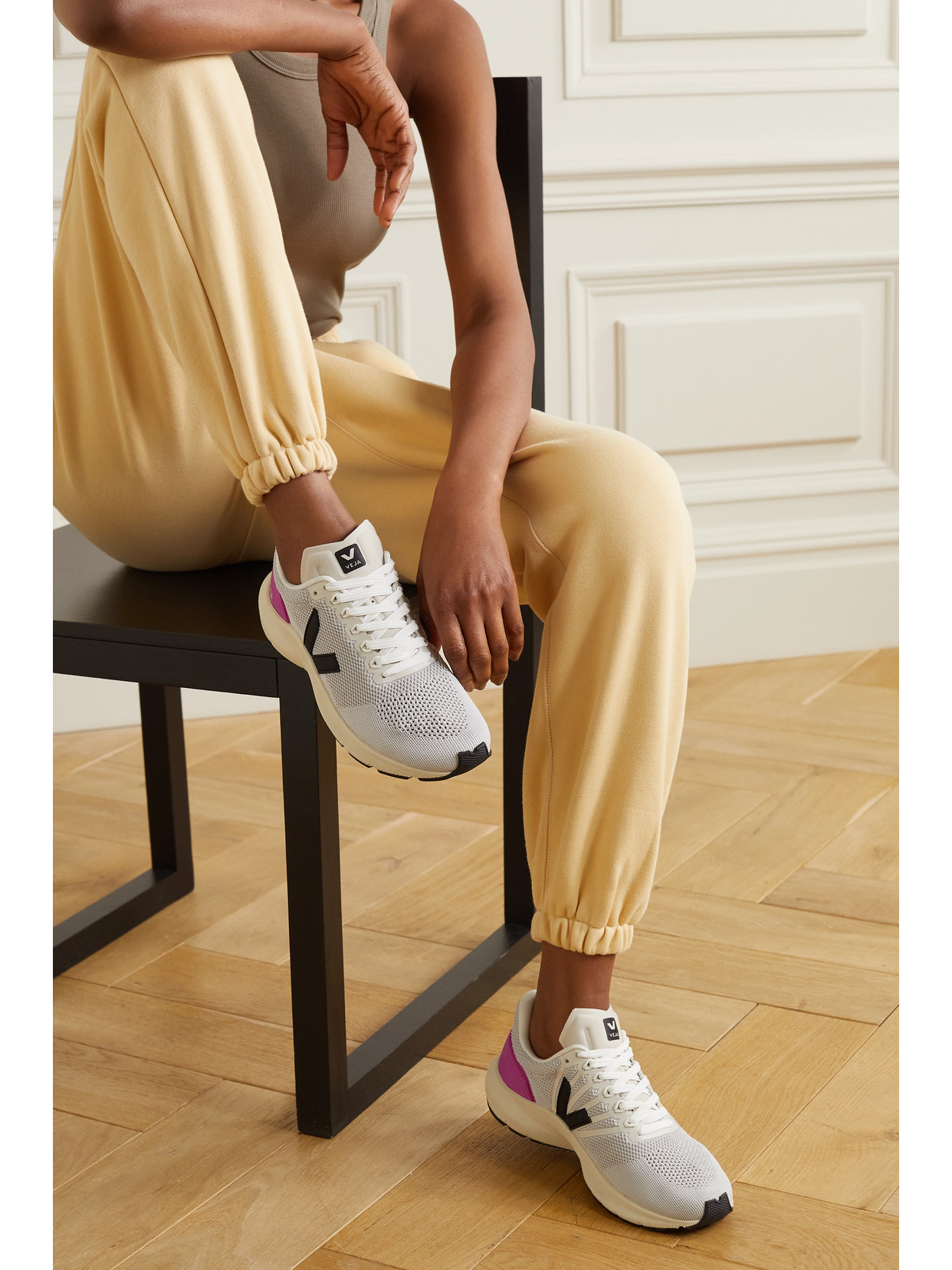 Veja Marlin V-knit Chalk Black Ultraviolet Trainers | ModeSens