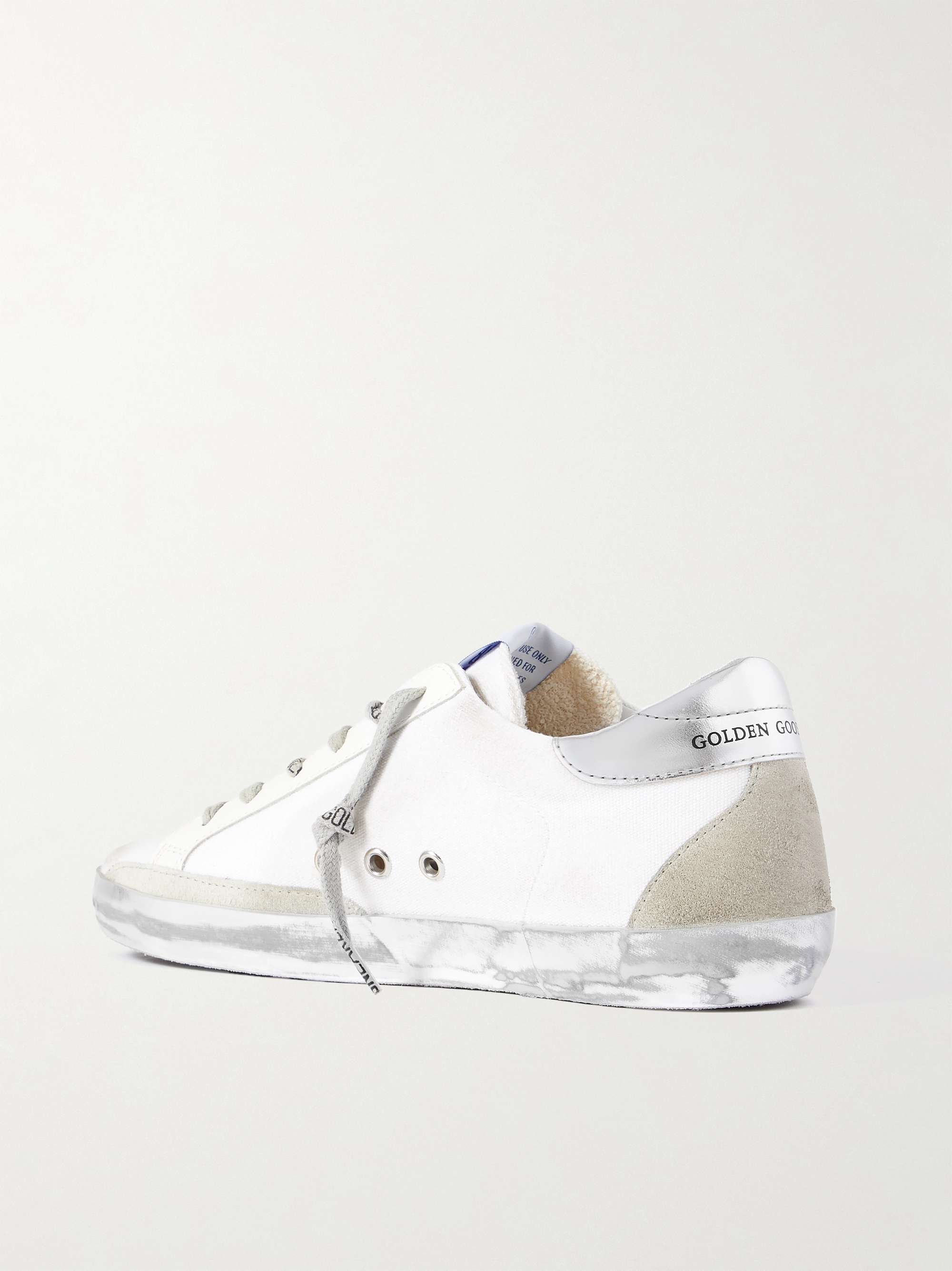 GOLDEN GOOSE Superstar faux pearl-embellished distressed leather sneakers