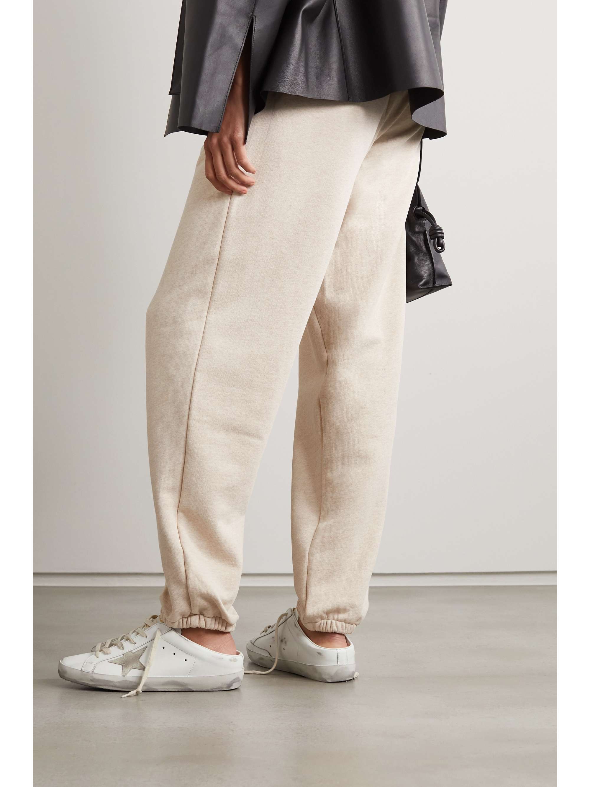 GOLDEN GOOSE Superstar distressed suede-trimmed leather mules