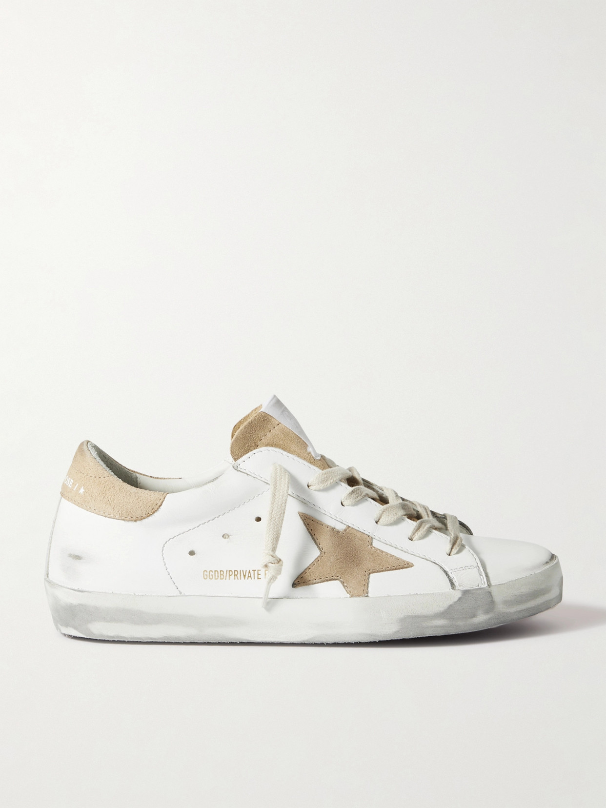 Golden Goose Superstar Distressed Suede-trimmed Leather Sneakers - White