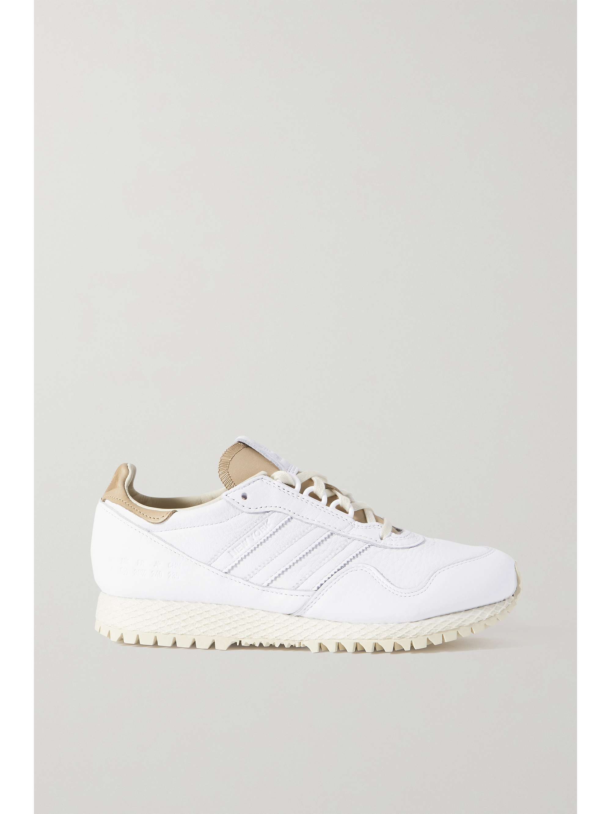 White + NET SUSTAIN New York embossed textured-leather sneakers | ADIDAS  ORIGINALS | NET-A-PORTER