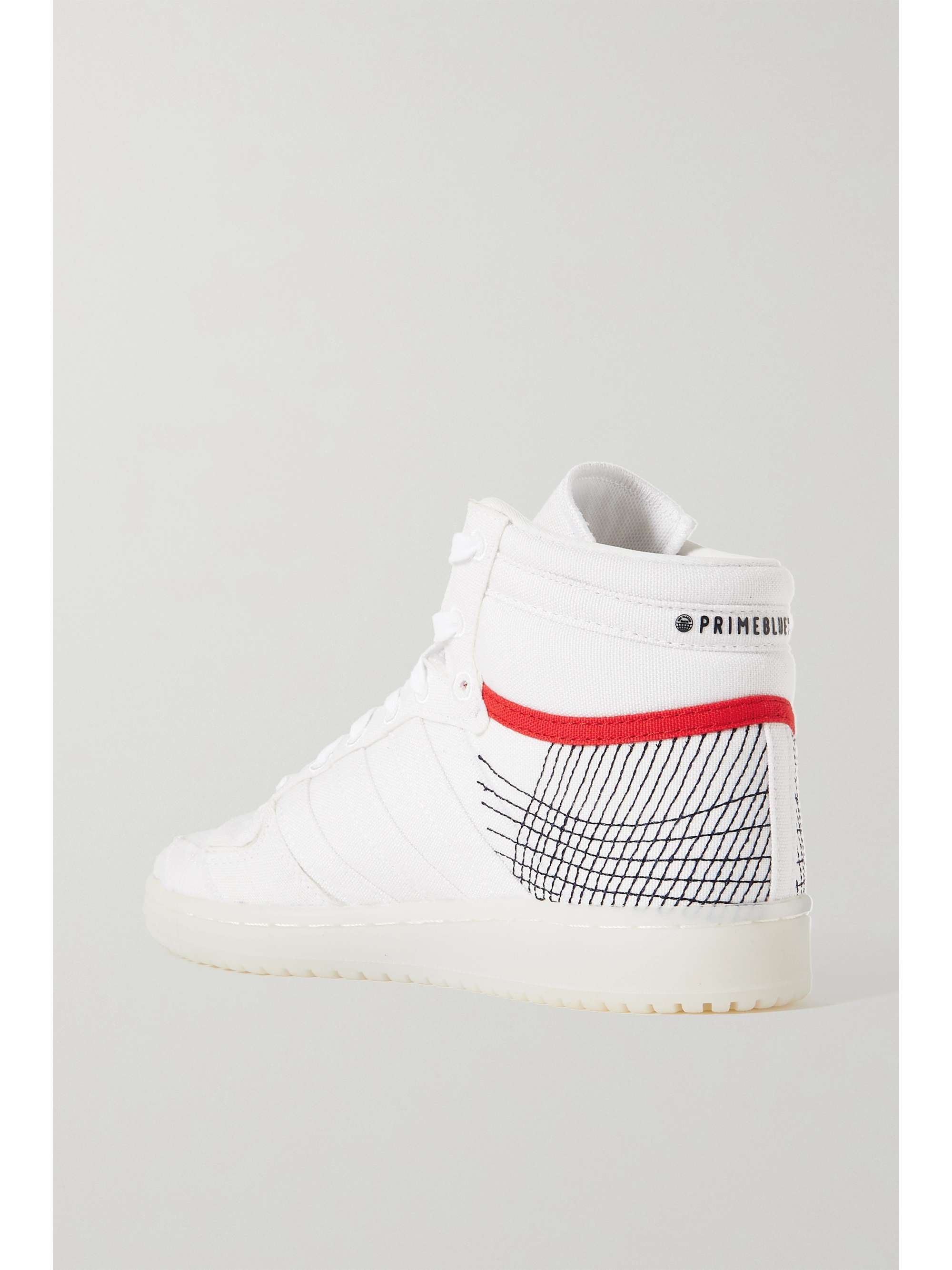 White Top Ten embroidered Primeblue high-top sneakers | ADIDAS ORIGINALS |  NET-A-PORTER