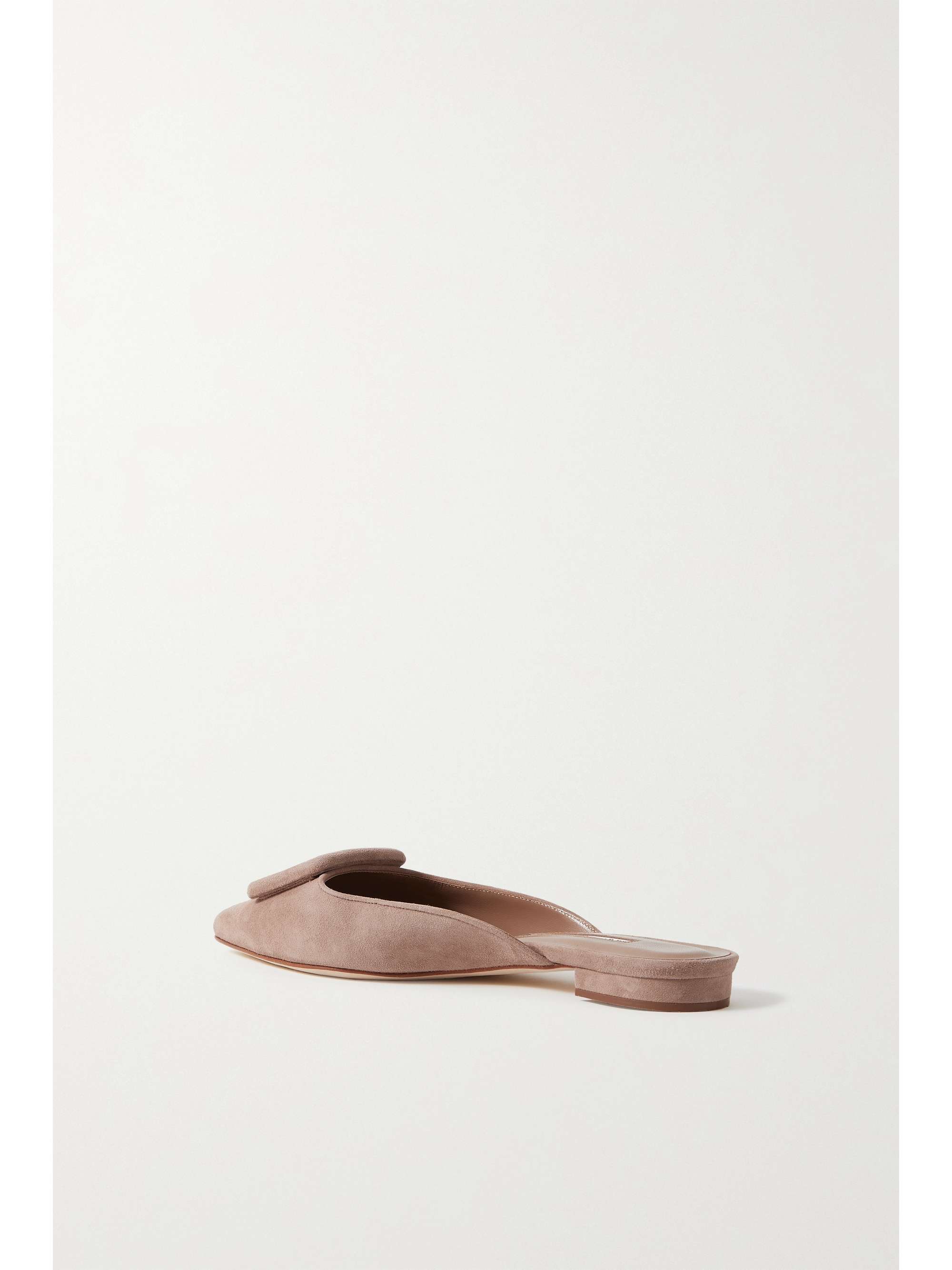 MANOLO BLAHNIK Maysale buckled suede point-toe flats