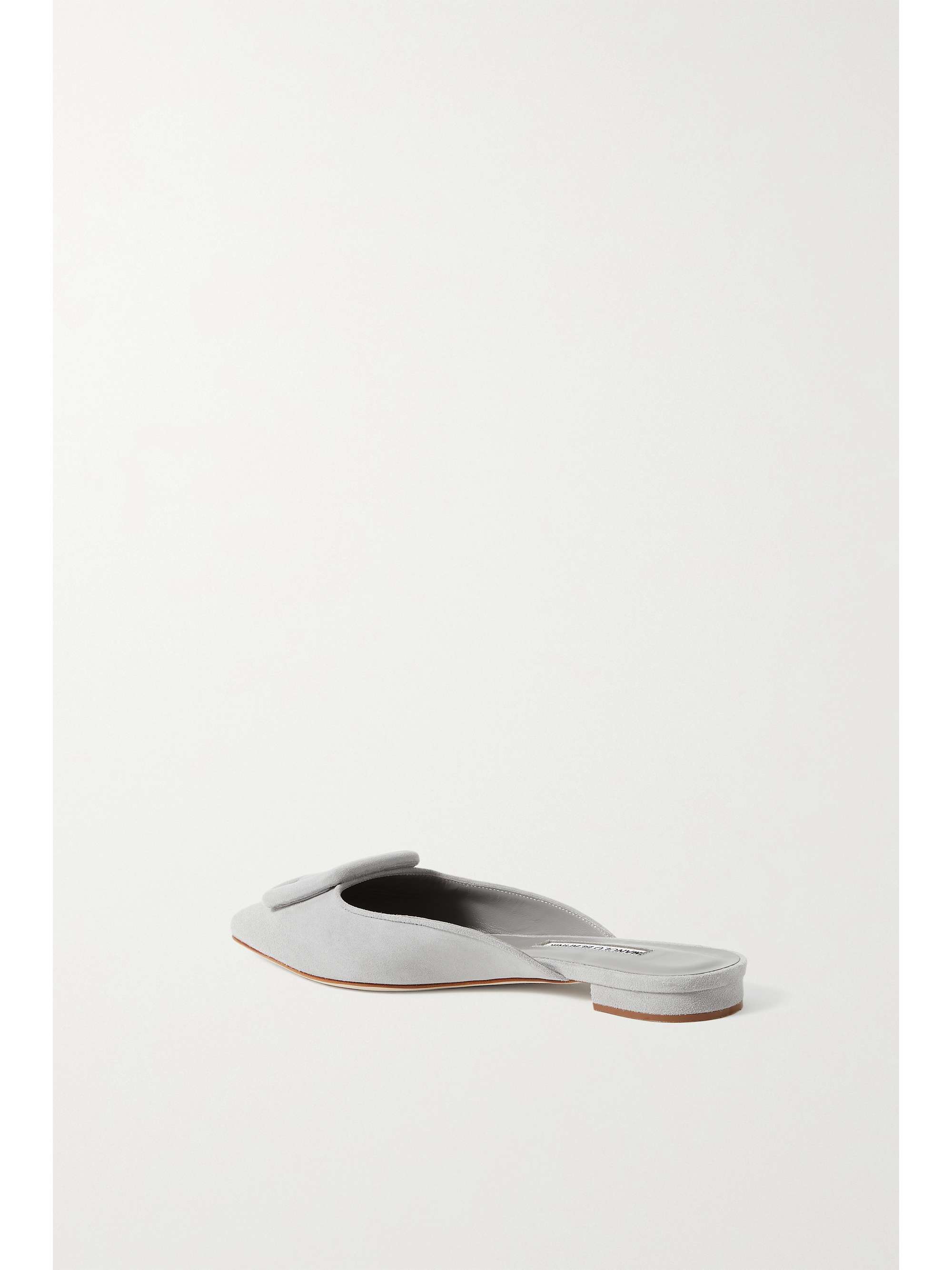 MANOLO BLAHNIK Maysale buckled suede point-toe flats