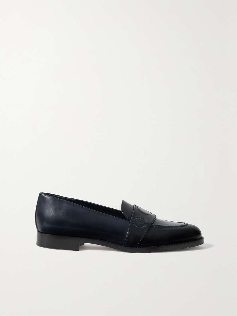 Manolo Blahnik Palua Patent-trimmed Leather Loafers