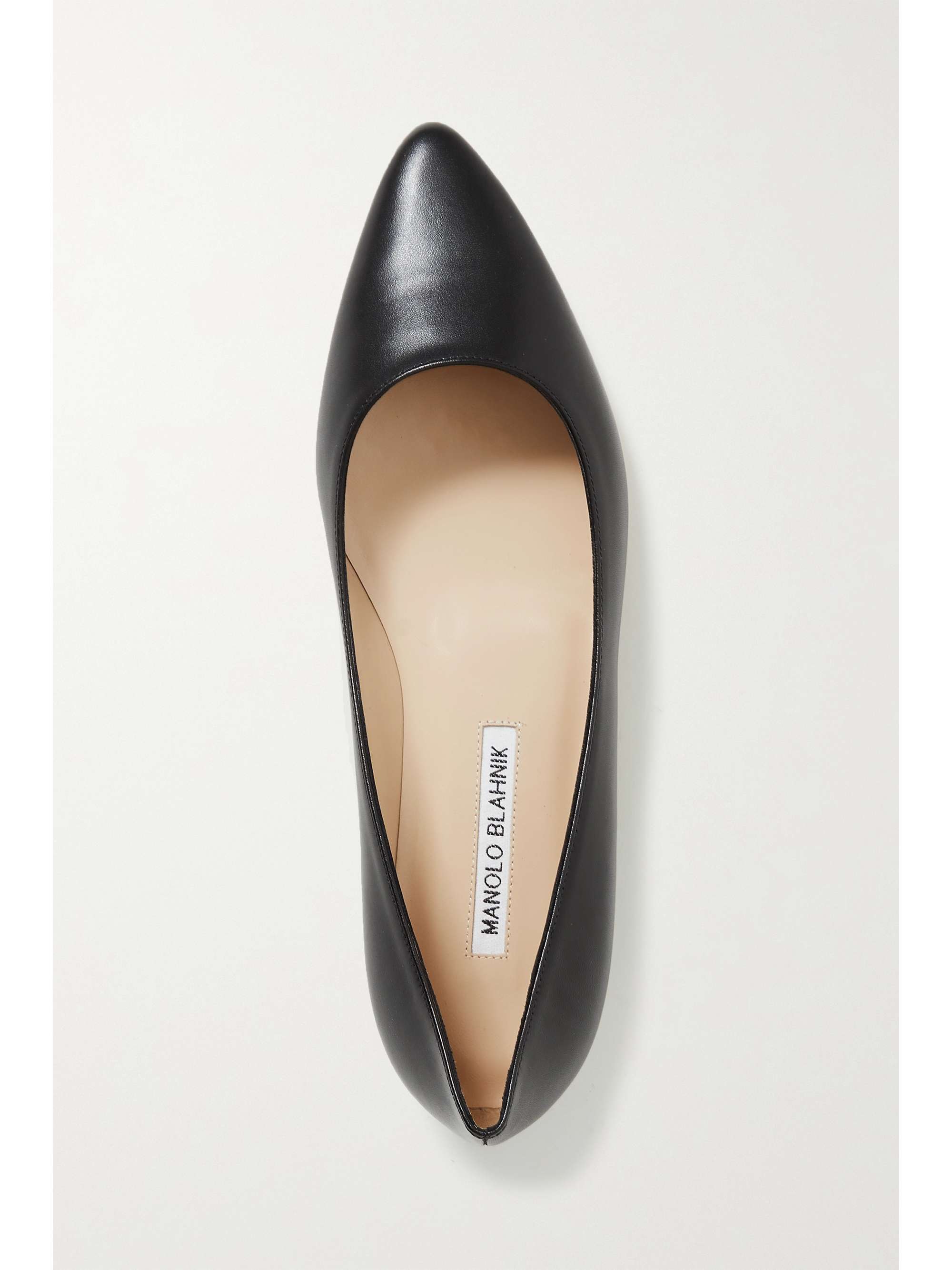 MANOLO BLAHNIK Titto leather point-toe flats