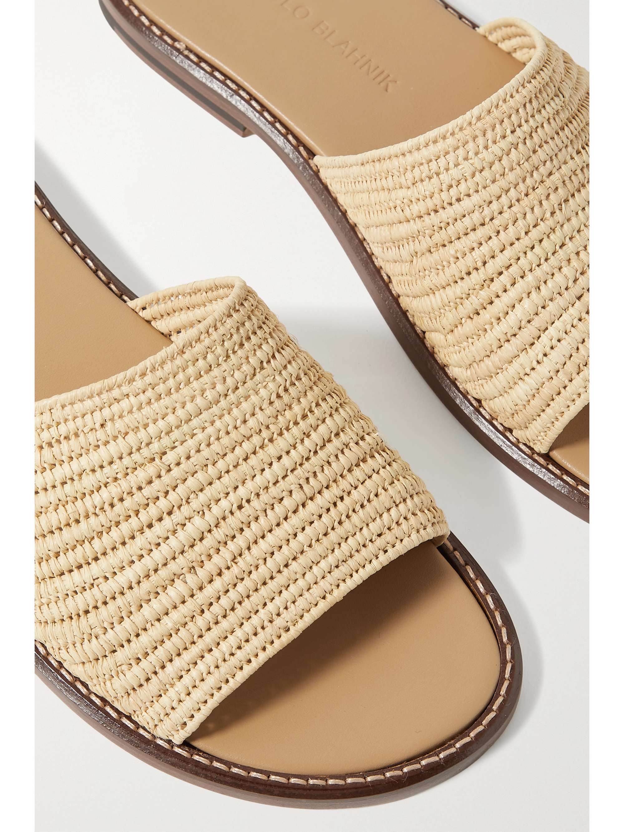 MANOLO BLAHNIK Safina raffia slides