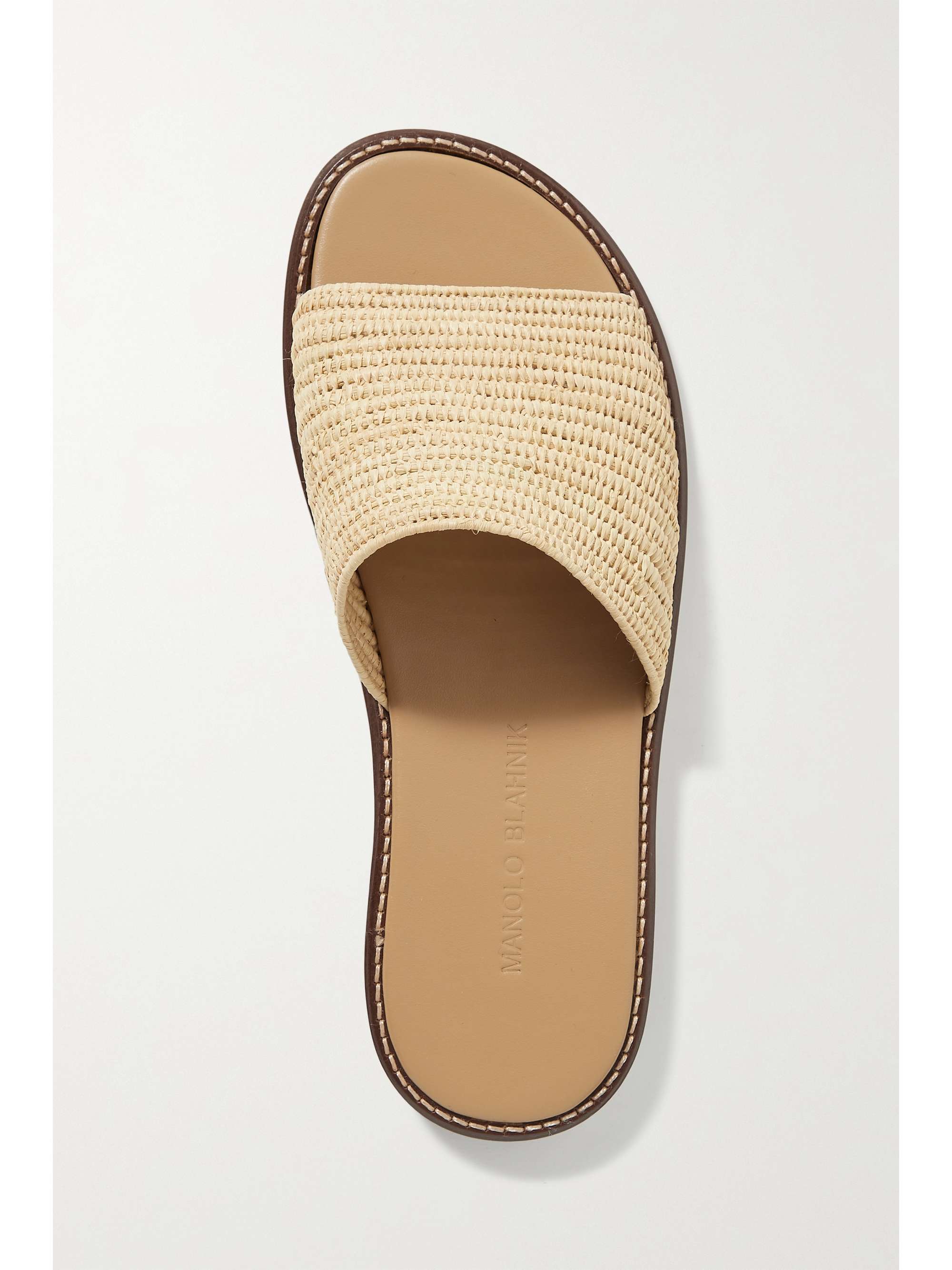 MANOLO BLAHNIK Safina raffia slides