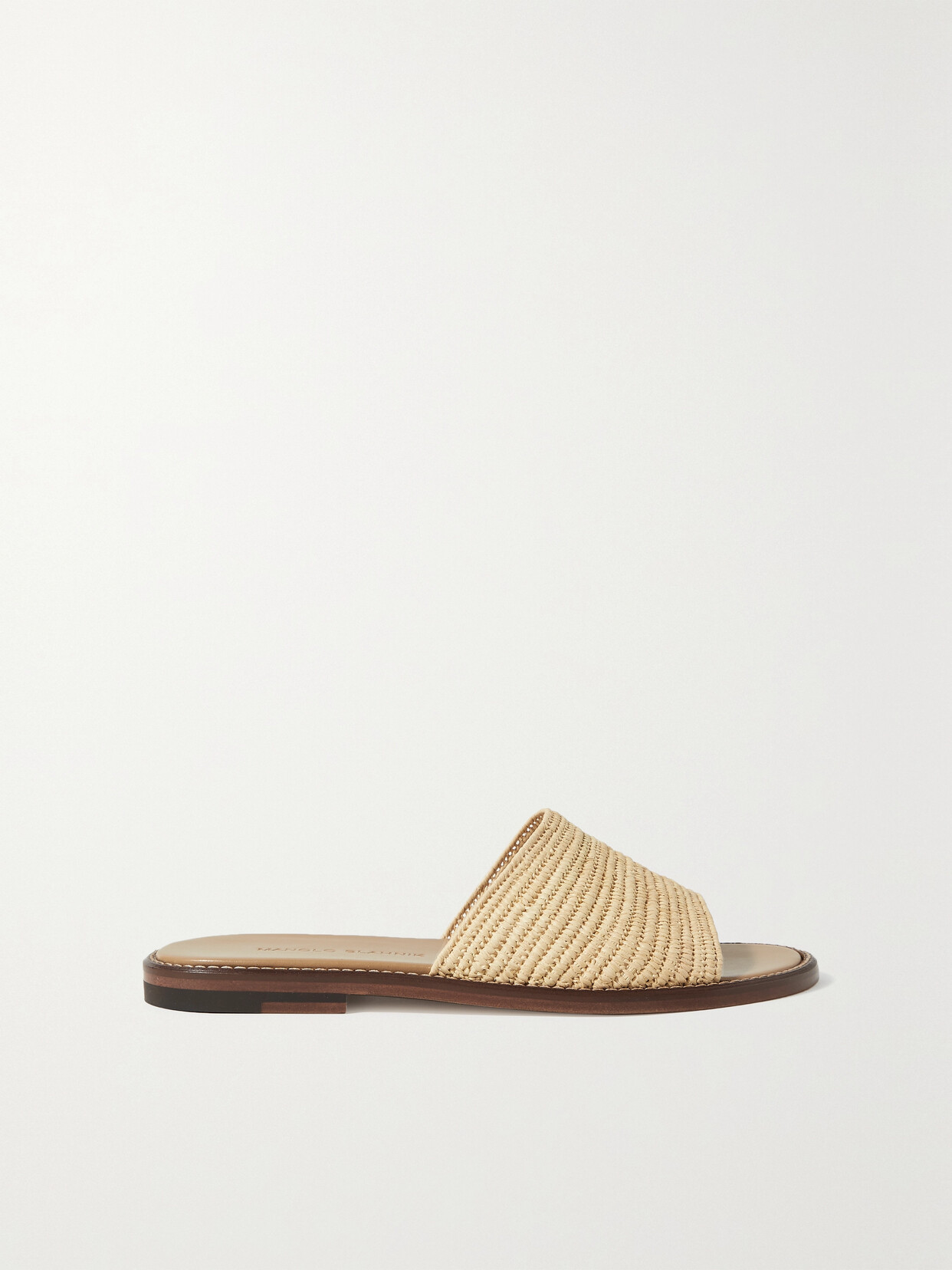 Manolo Blahnik - Safina Raffia Slides - Beige