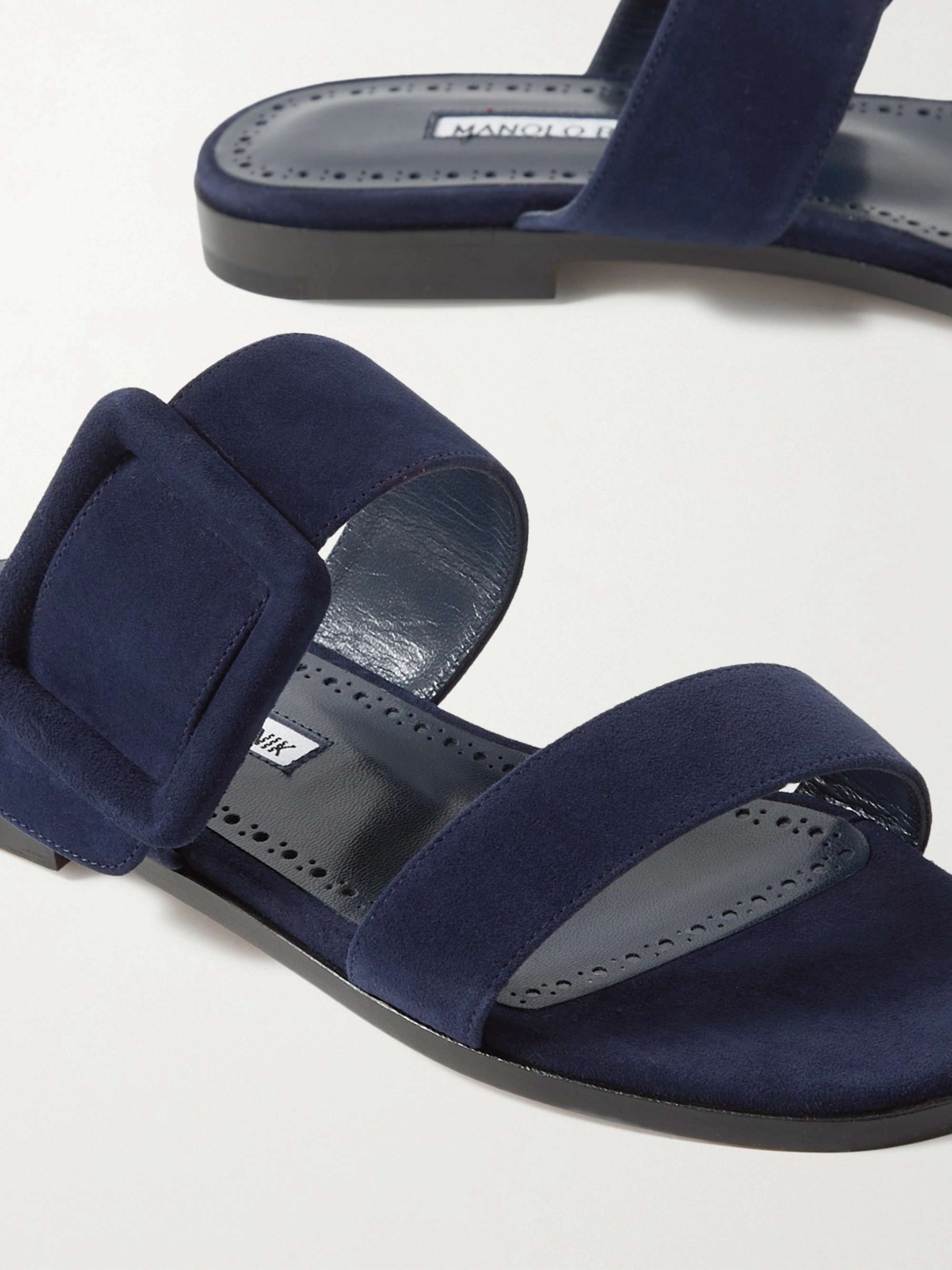 MANOLO BLAHNIK Tituba buckled suede sandals