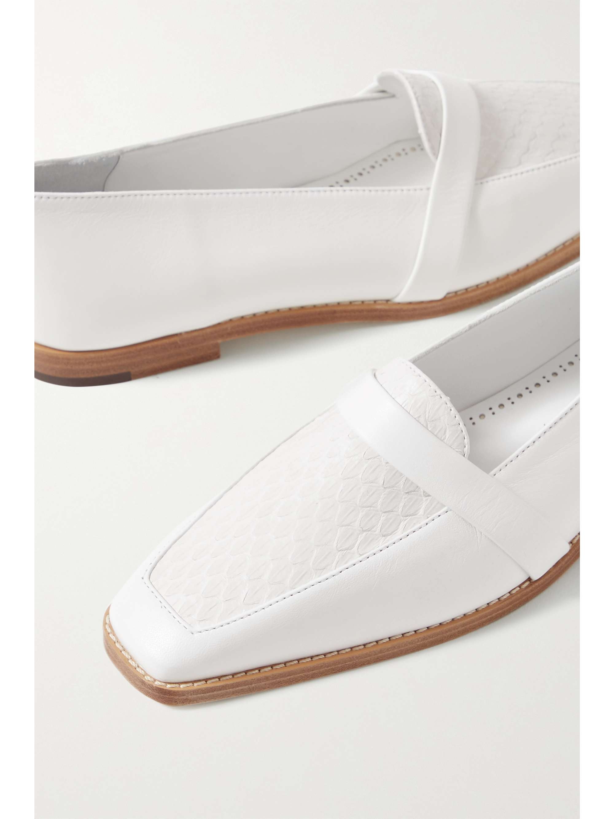 MANOLO BLAHNIK Hydruloa leather and watersnake loafers