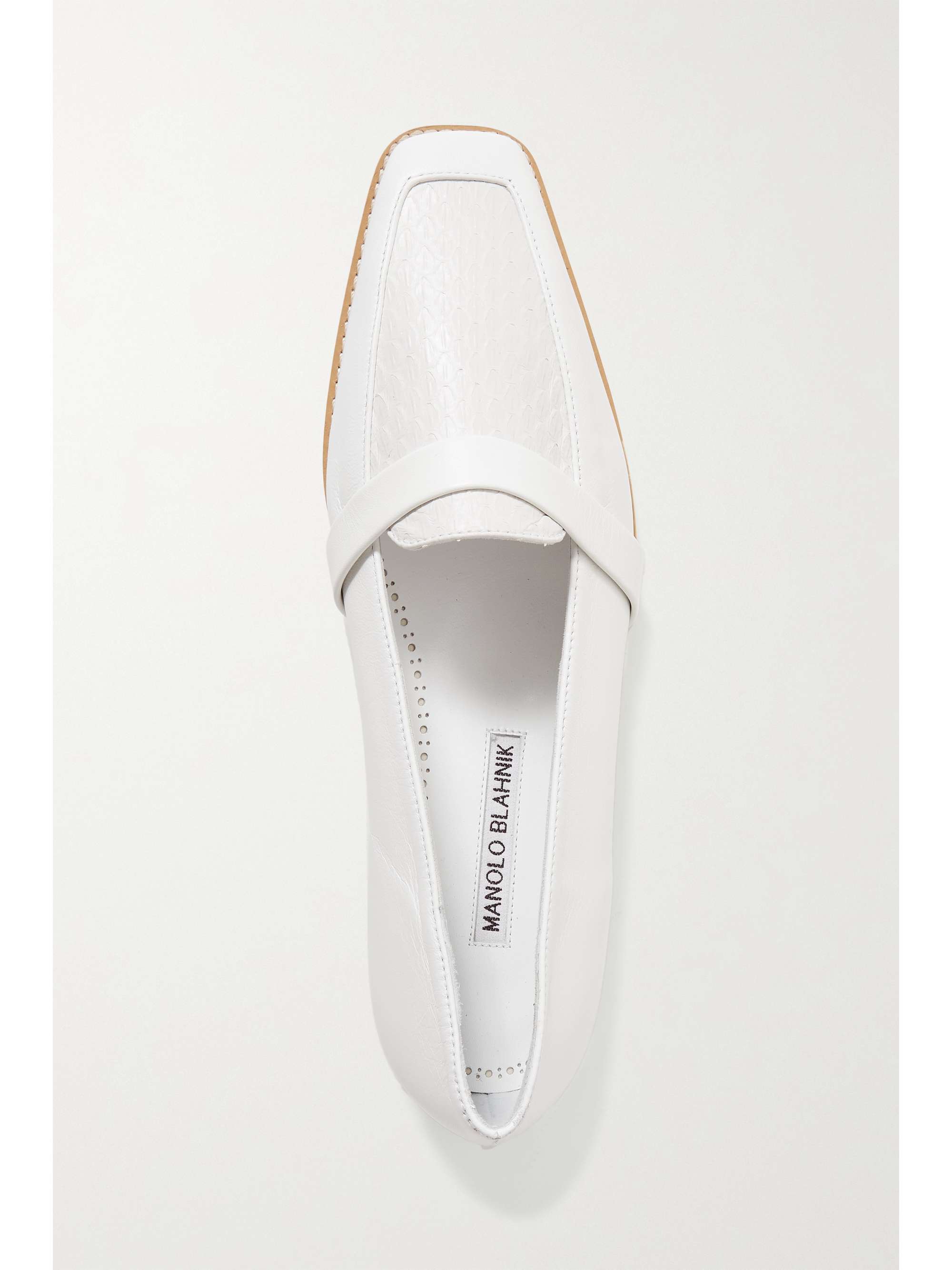 MANOLO BLAHNIK Hydruloa leather and watersnake loafers