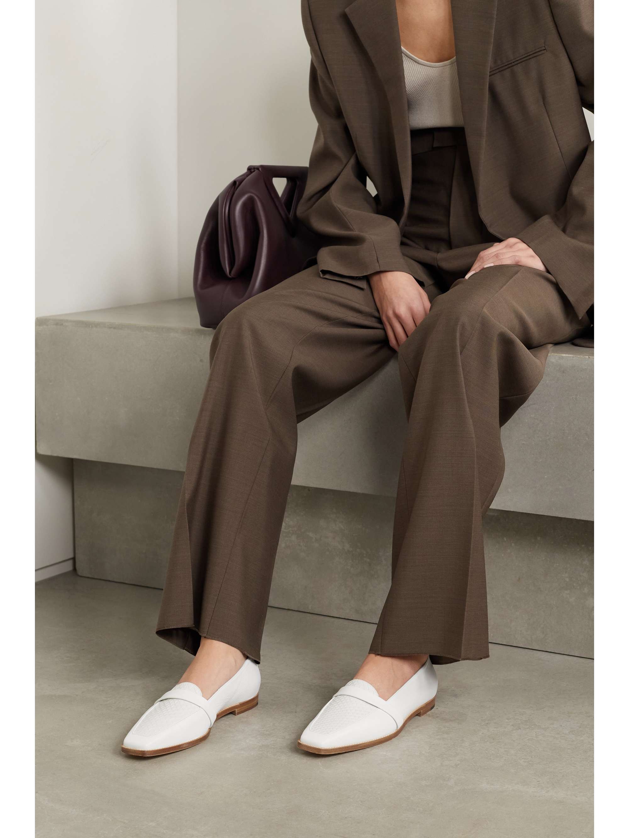 MANOLO BLAHNIK Hydruloa leather and watersnake loafers