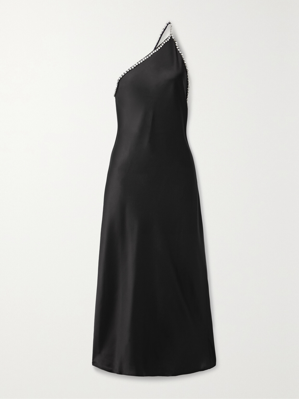 Dodo Bar Or - Diana One-shoulder Open-back Crystal-embellished Satin Maxi Dress - Black