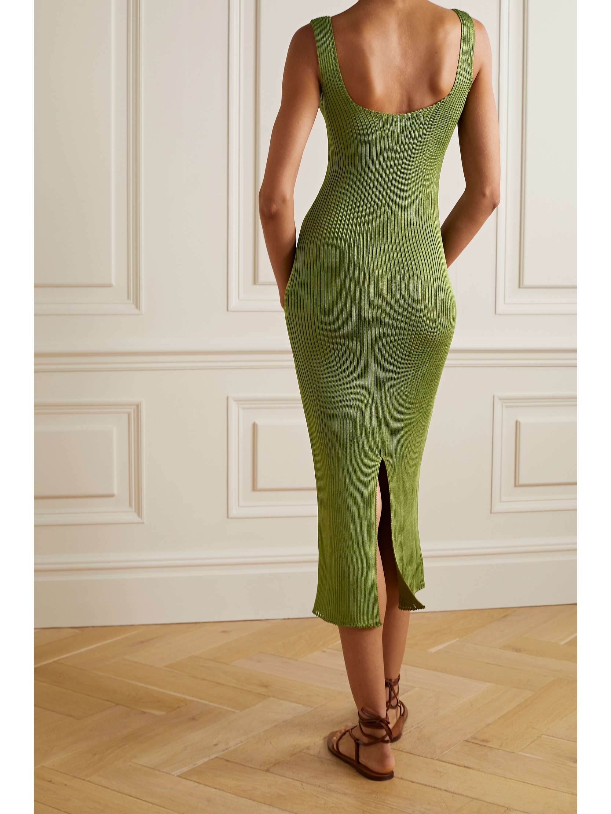 CALLE DEL MAR + NET SUSTAIN ribbed-knit midi dress