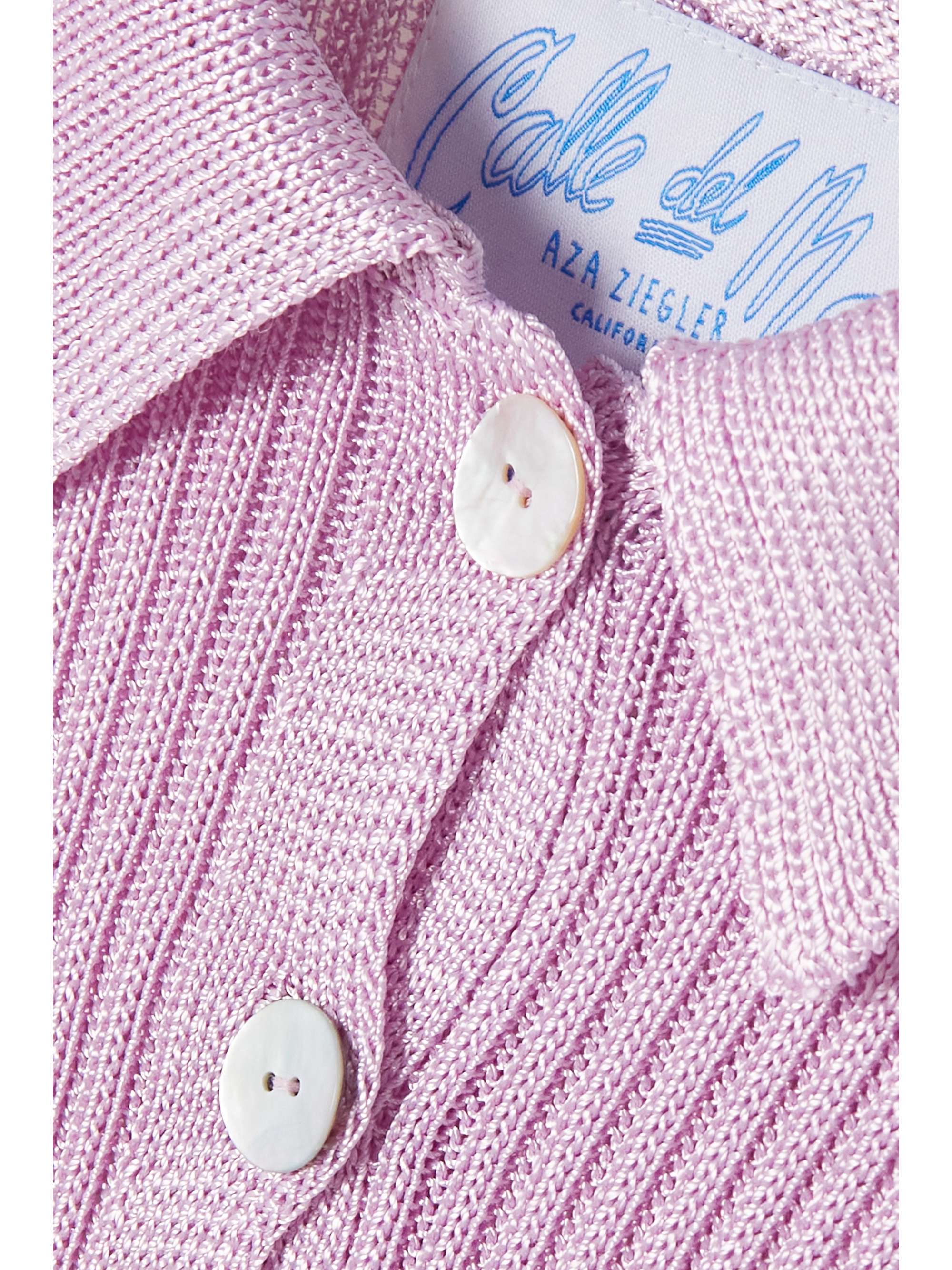 CALLE DEL MAR Cropped ribbed-knit cardigan