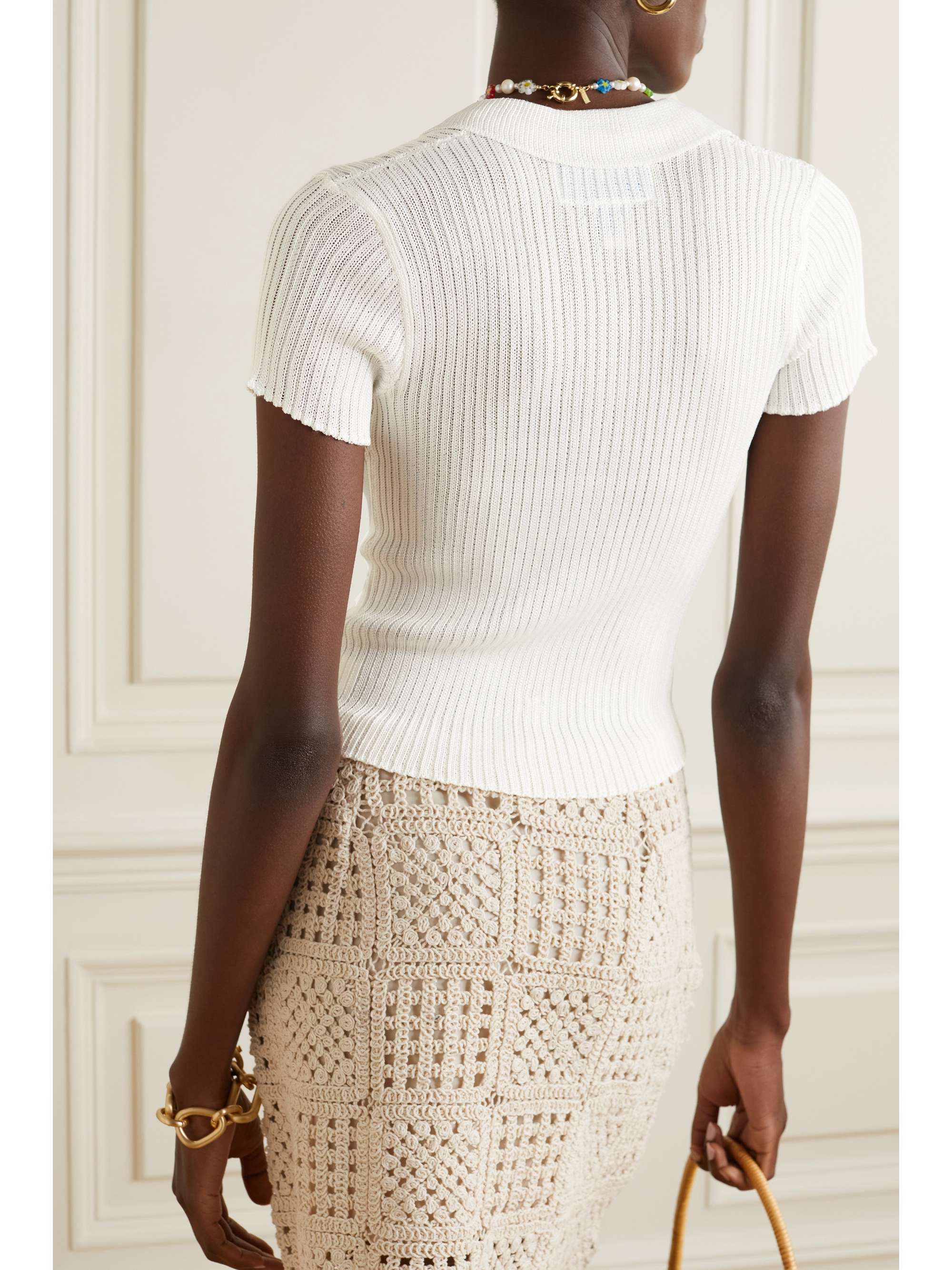 CALLE DEL MAR Ribbed-knit cardigan