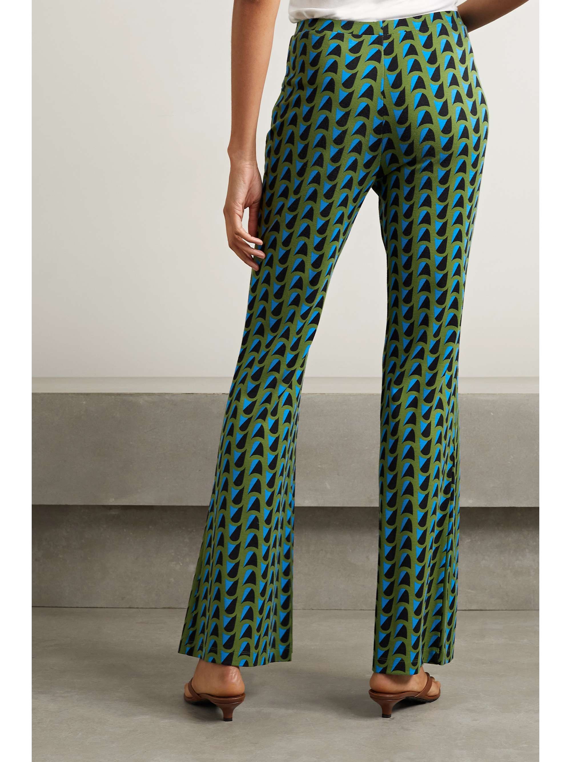 DIANE VON FURSTENBERG Brooklyn printed stretch-jersey flared pants