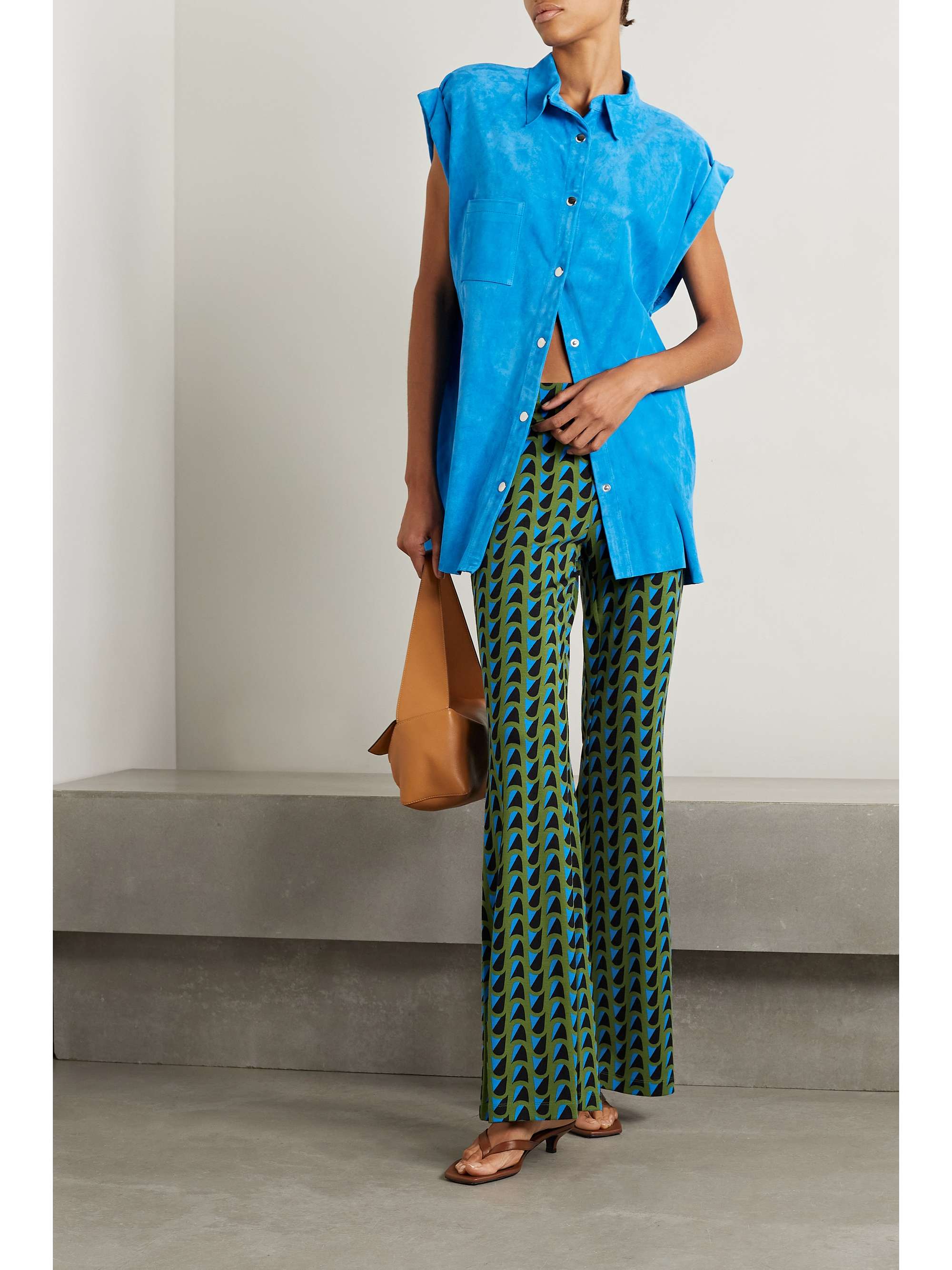 DIANE VON FURSTENBERG Brooklyn printed stretch-jersey flared pants